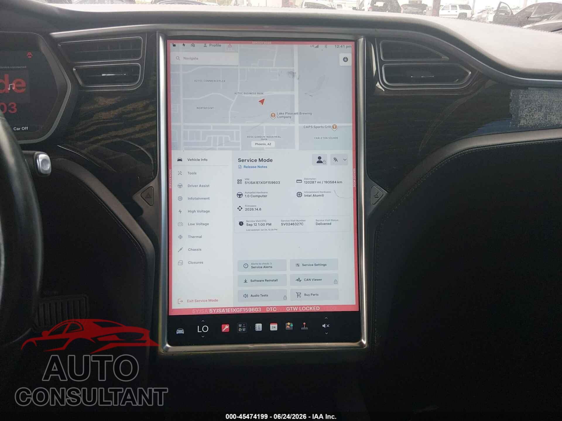 TESLA MODEL S 2016 - 5YJSA1E1XGF159603