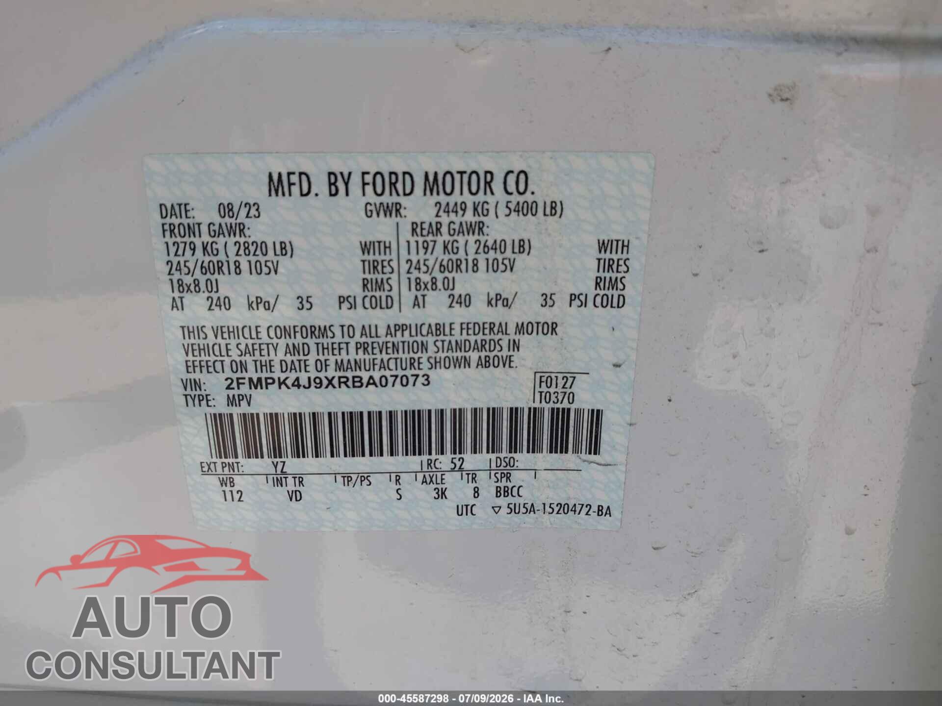FORD EDGE 2024 - 2FMPK4J9XRBA07073