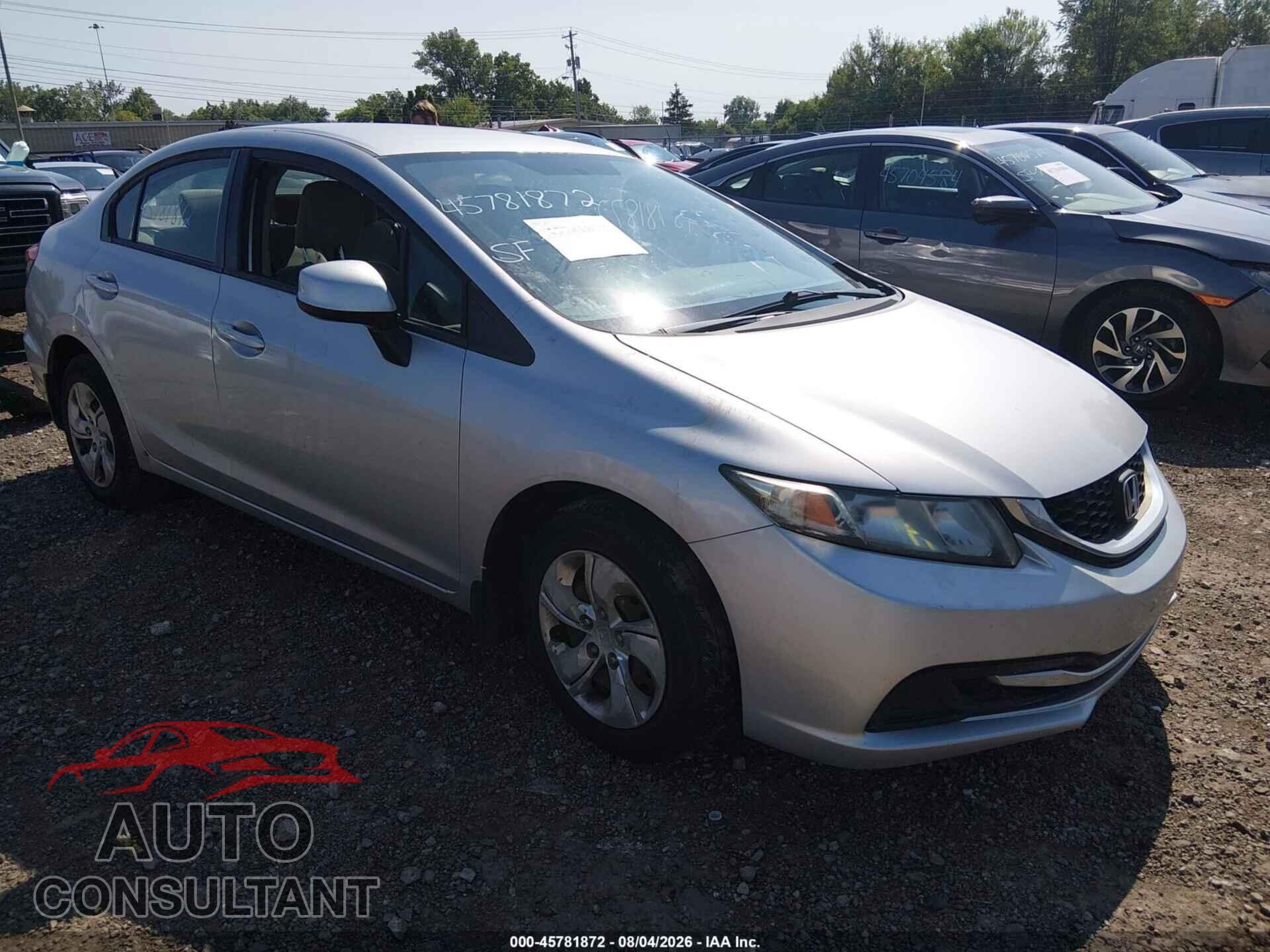 HONDA CIVIC 2013 - 19XFB2F59DE090104