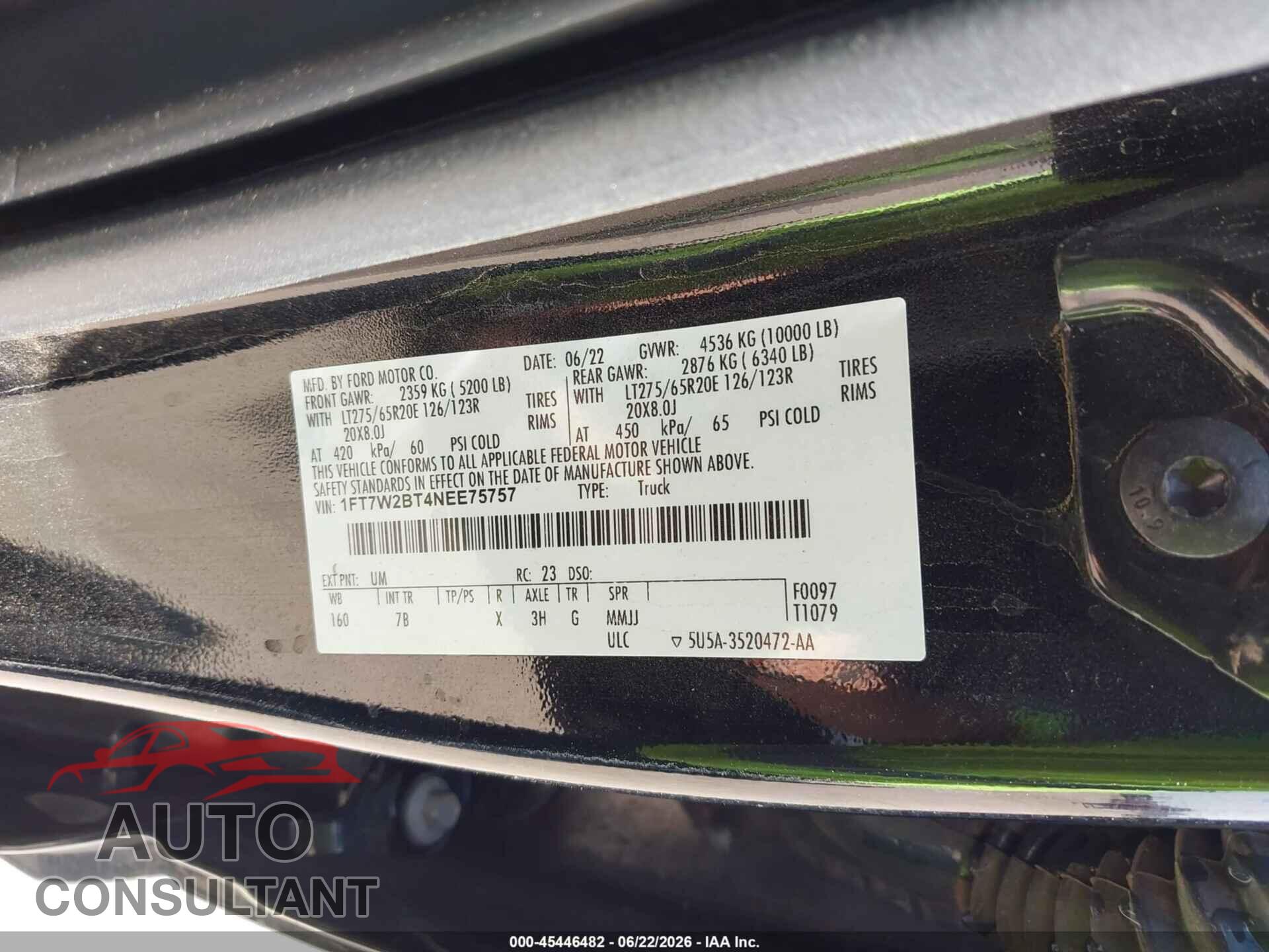 FORD F-250 2022 - 1FT7W2BT4NEE75757