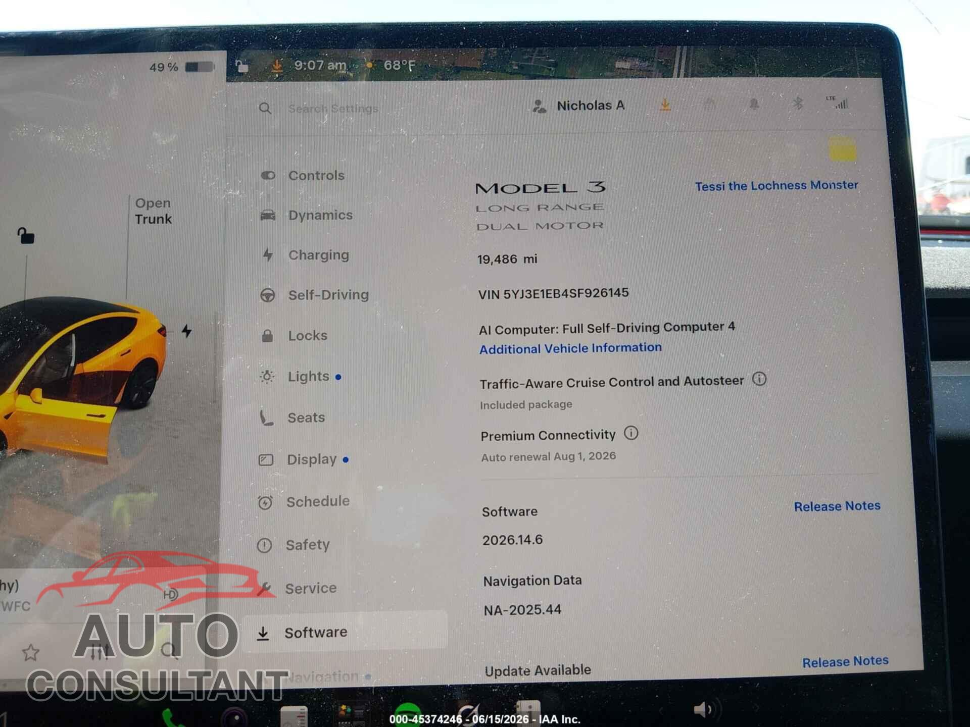 TESLA MODEL 3 2025 - 5YJ3E1EB4SF926145