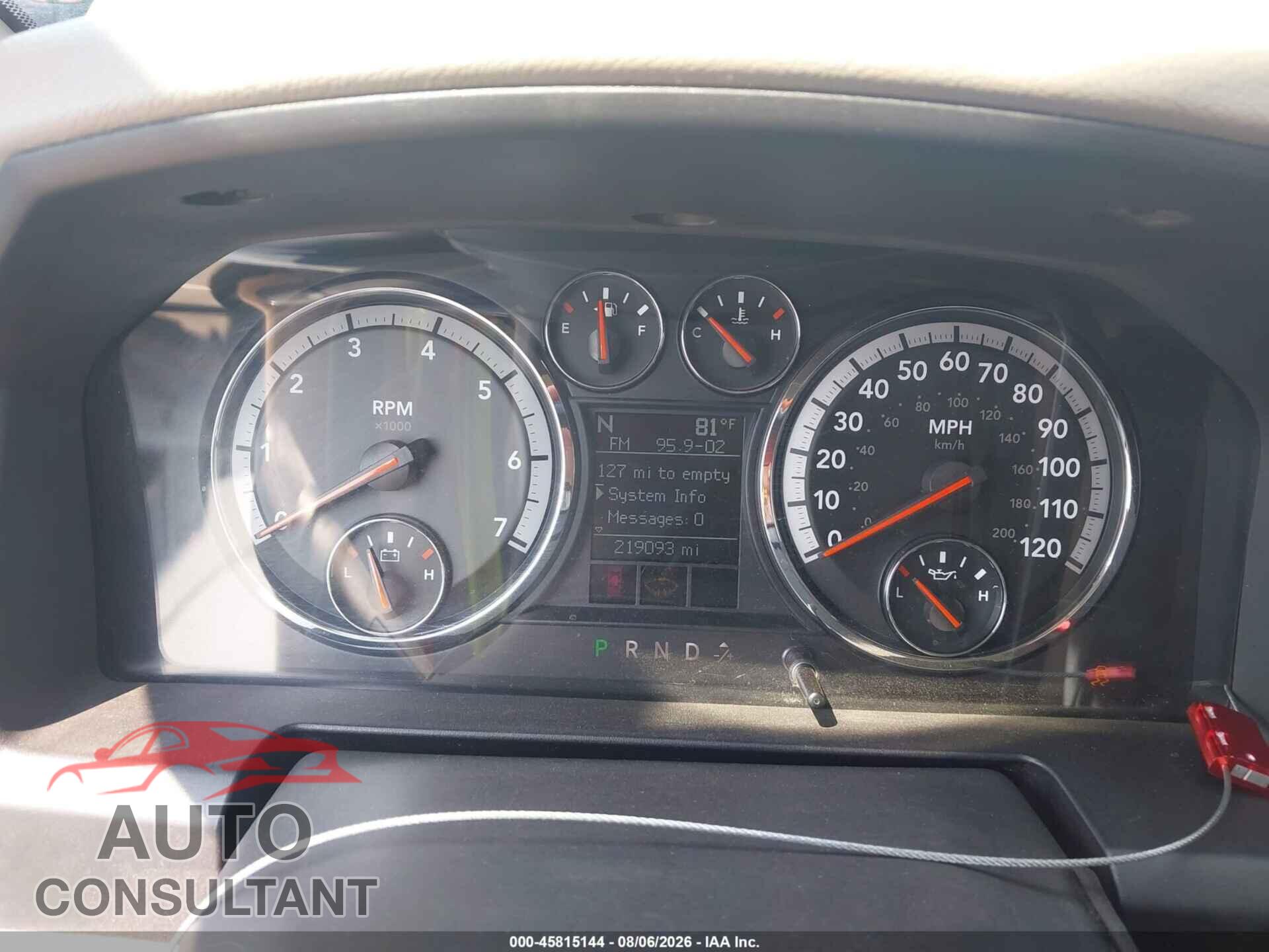 DODGE RAM 1500 2009 - 1D3HV13P49S739819