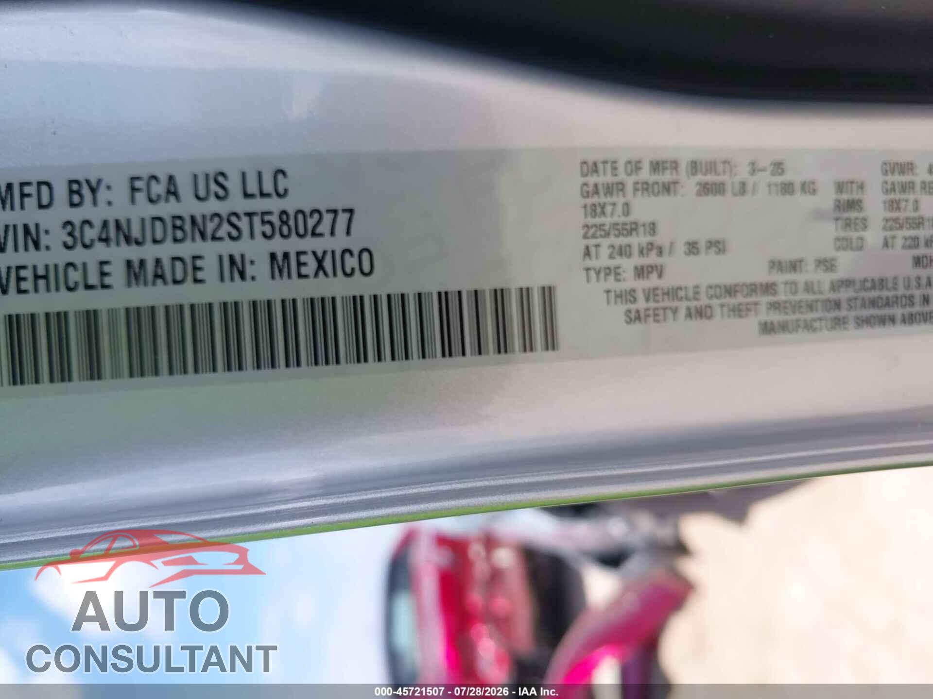 JEEP COMPASS 2025 - 3C4NJDBN2ST580277