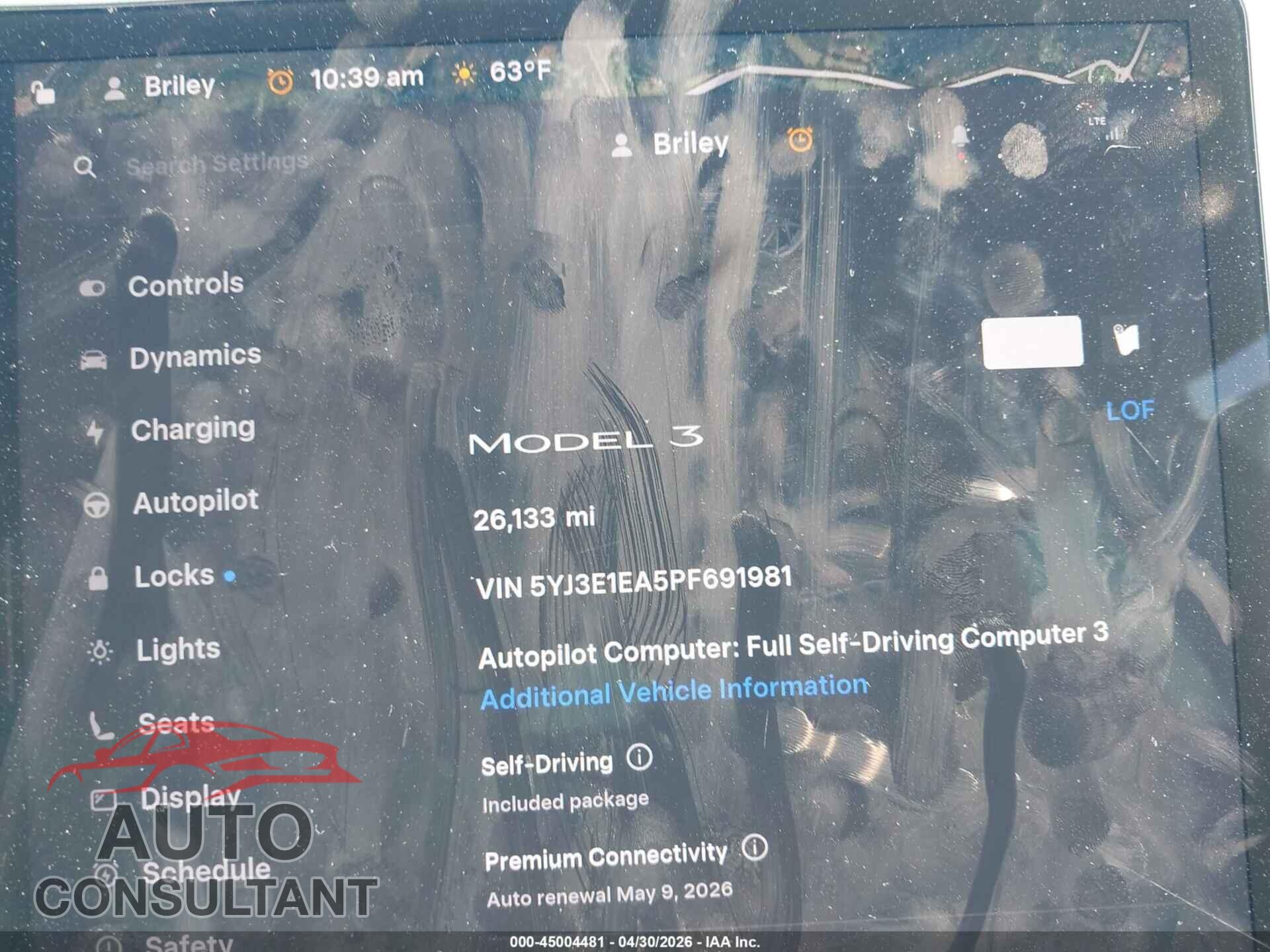 TESLA MODEL 3 2023 - 5YJ3E1EA5PF691981