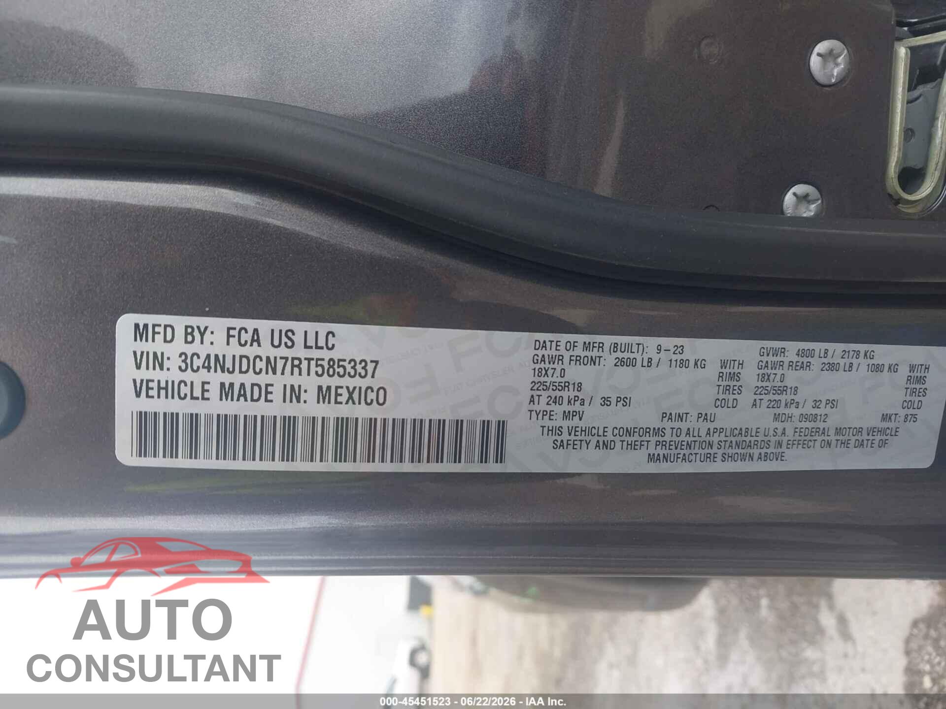 JEEP COMPASS 2024 - 3C4NJDCN7RT585337
