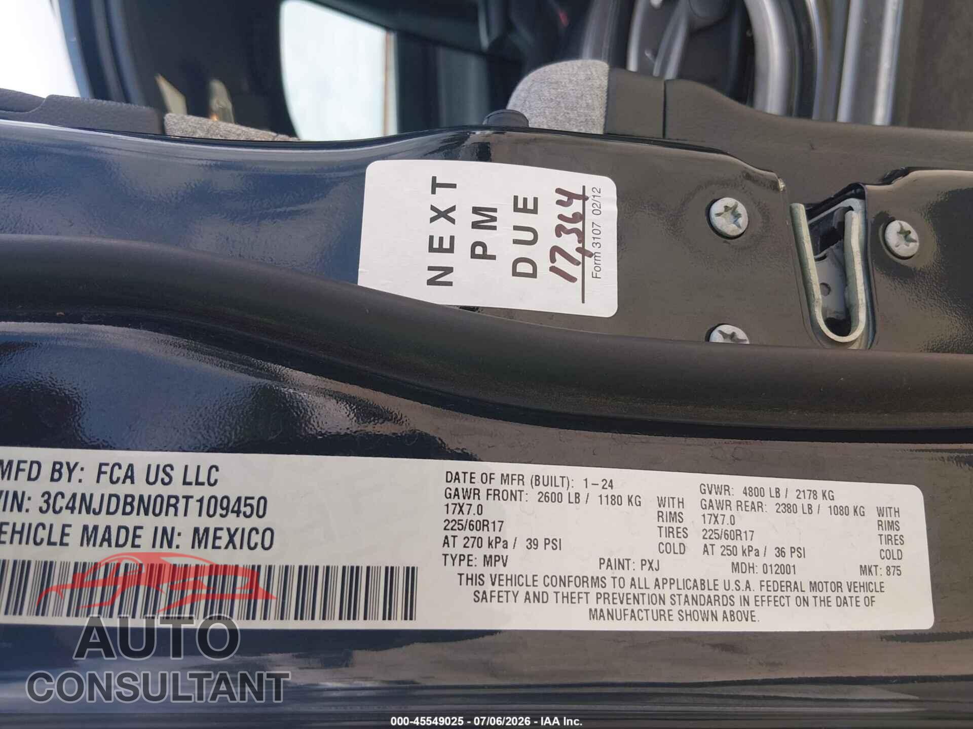 JEEP COMPASS 2024 - 3C4NJDBN0RT109450