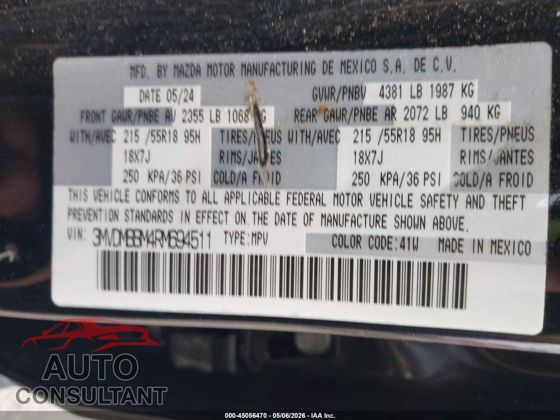 MAZDA CX-30 2024 - 3MVDMBBM4RM694511