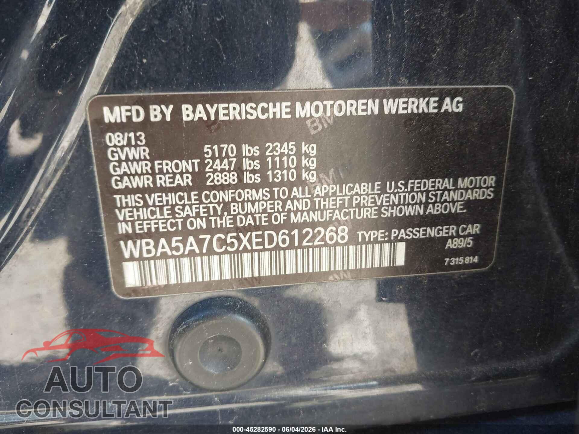 BMW 528I 2014 - WBA5A7C5XED612268