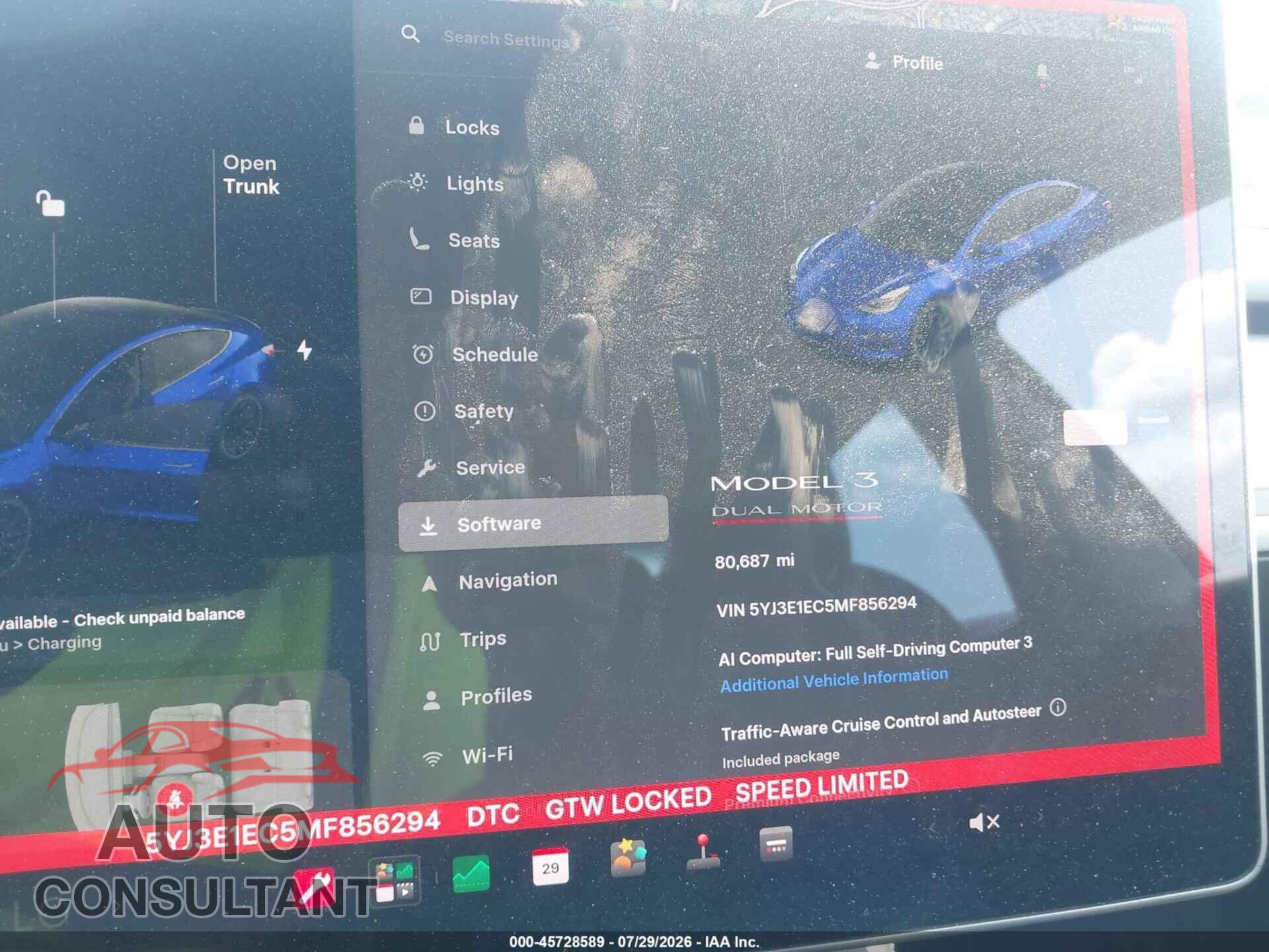 TESLA MODEL 3 2021 - 5YJ3E1EC5MF856294