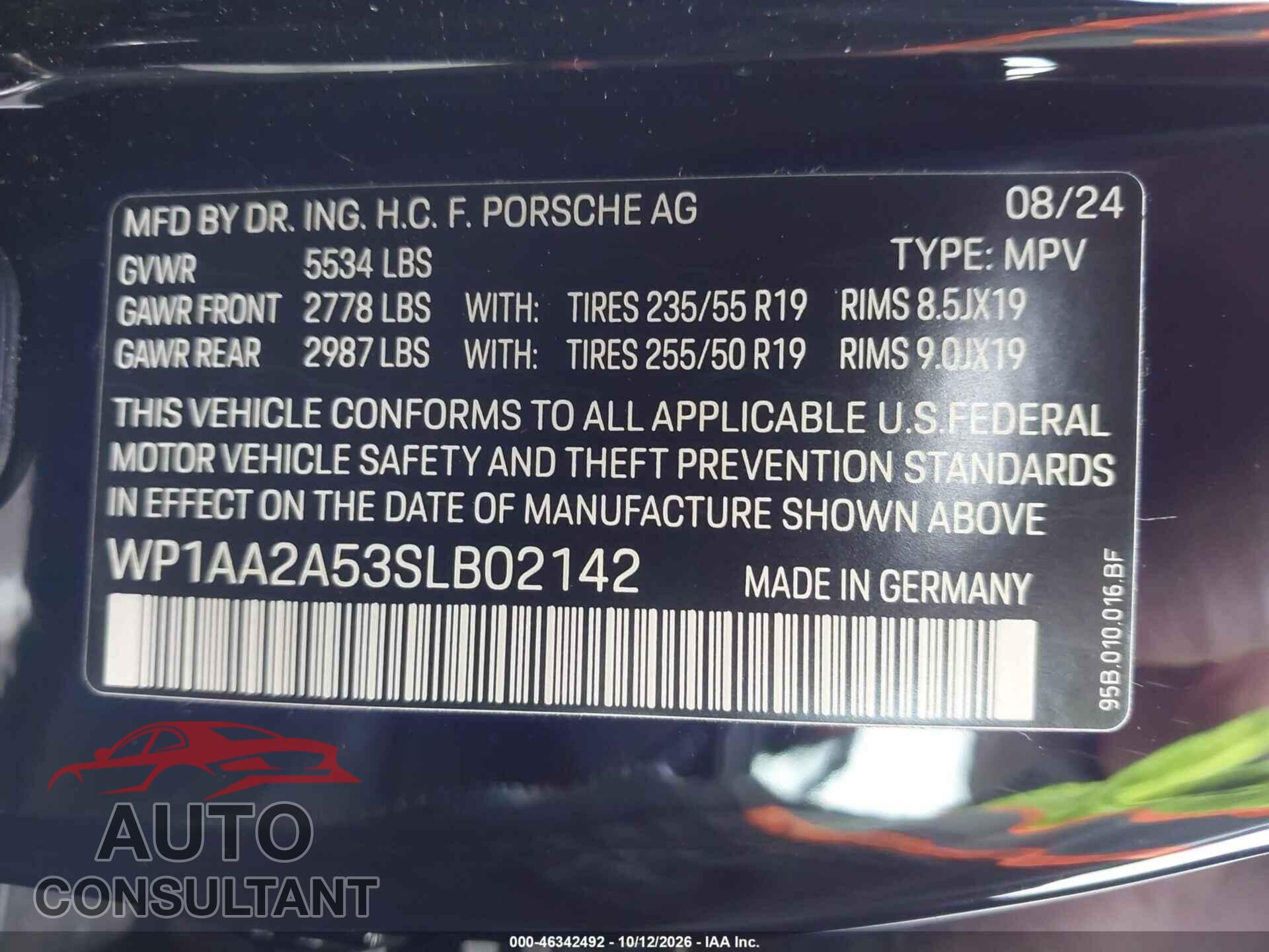 PORSCHE MACAN 2025 - WP1AA2A53SLB02142