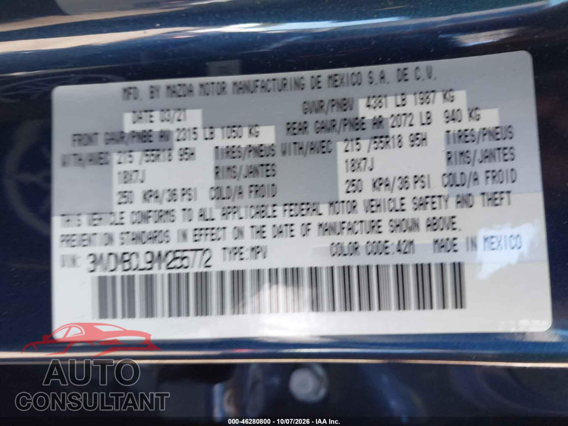 MAZDA CX-30 2021 - 3MVDMBCL9MM255772