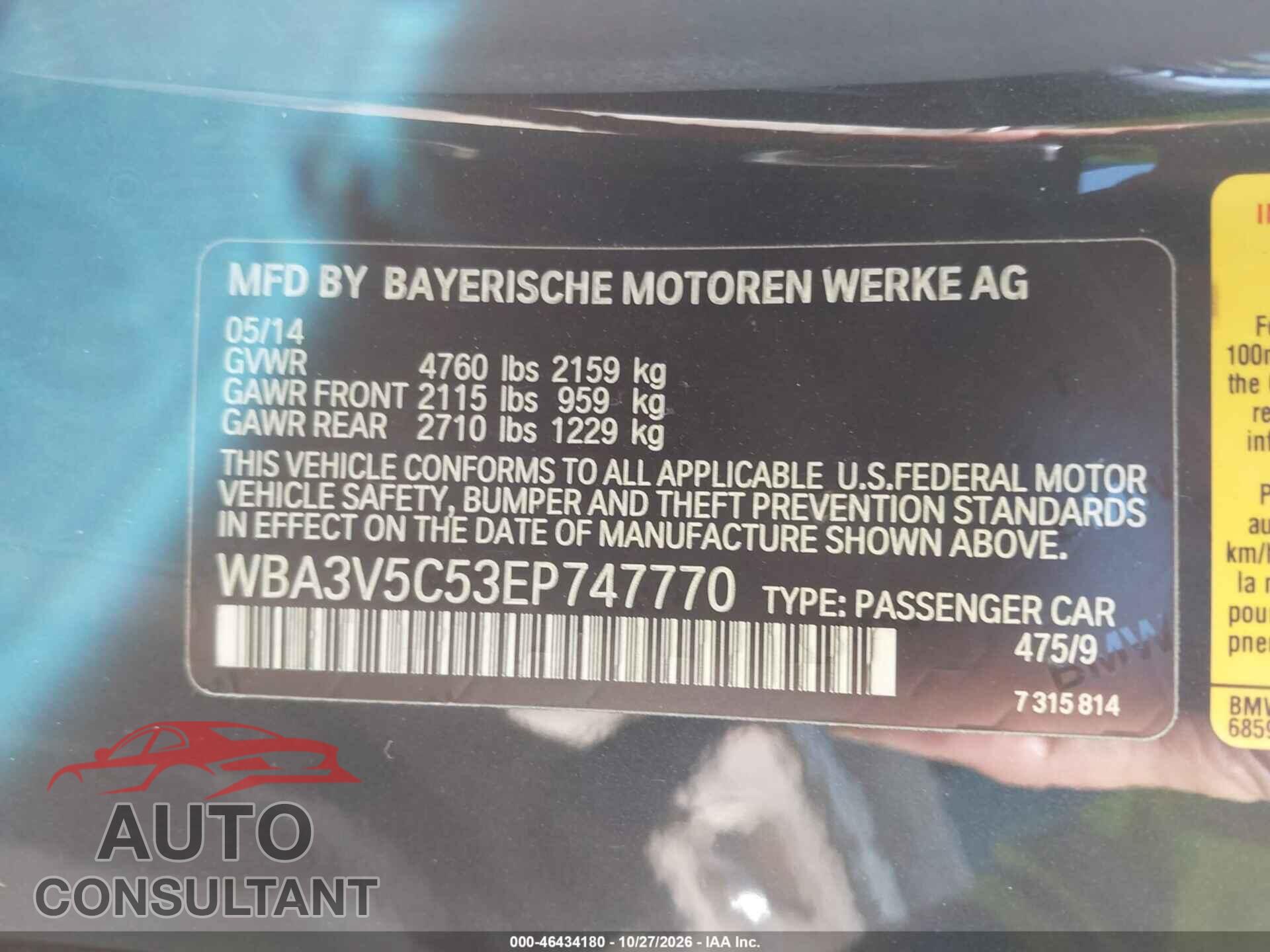 BMW 428I 2014 - WBA3V5C53EP747770