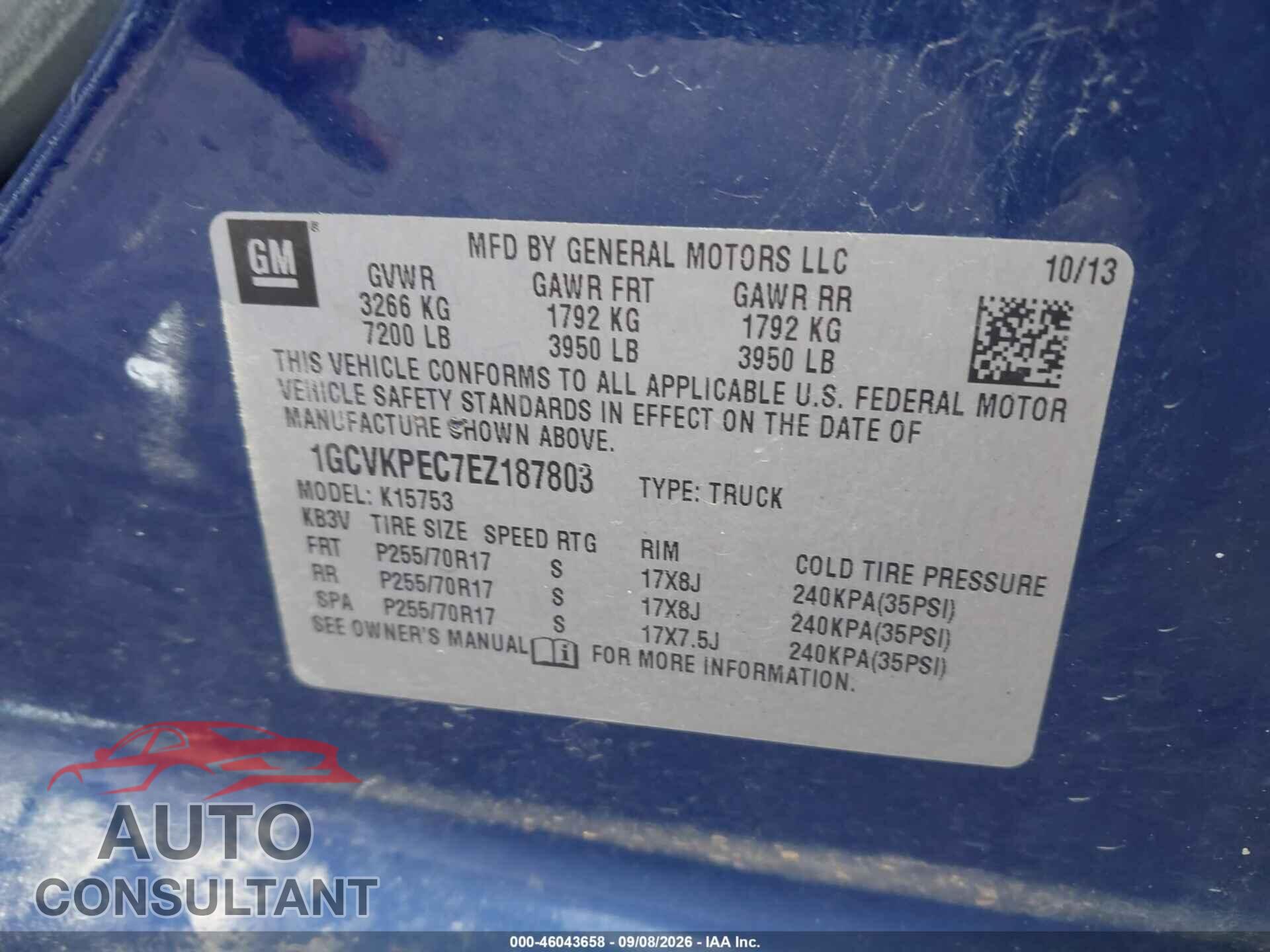 CHEVROLET SILVERADO 1500 2014 - 1GCVKPEC7EZ187803