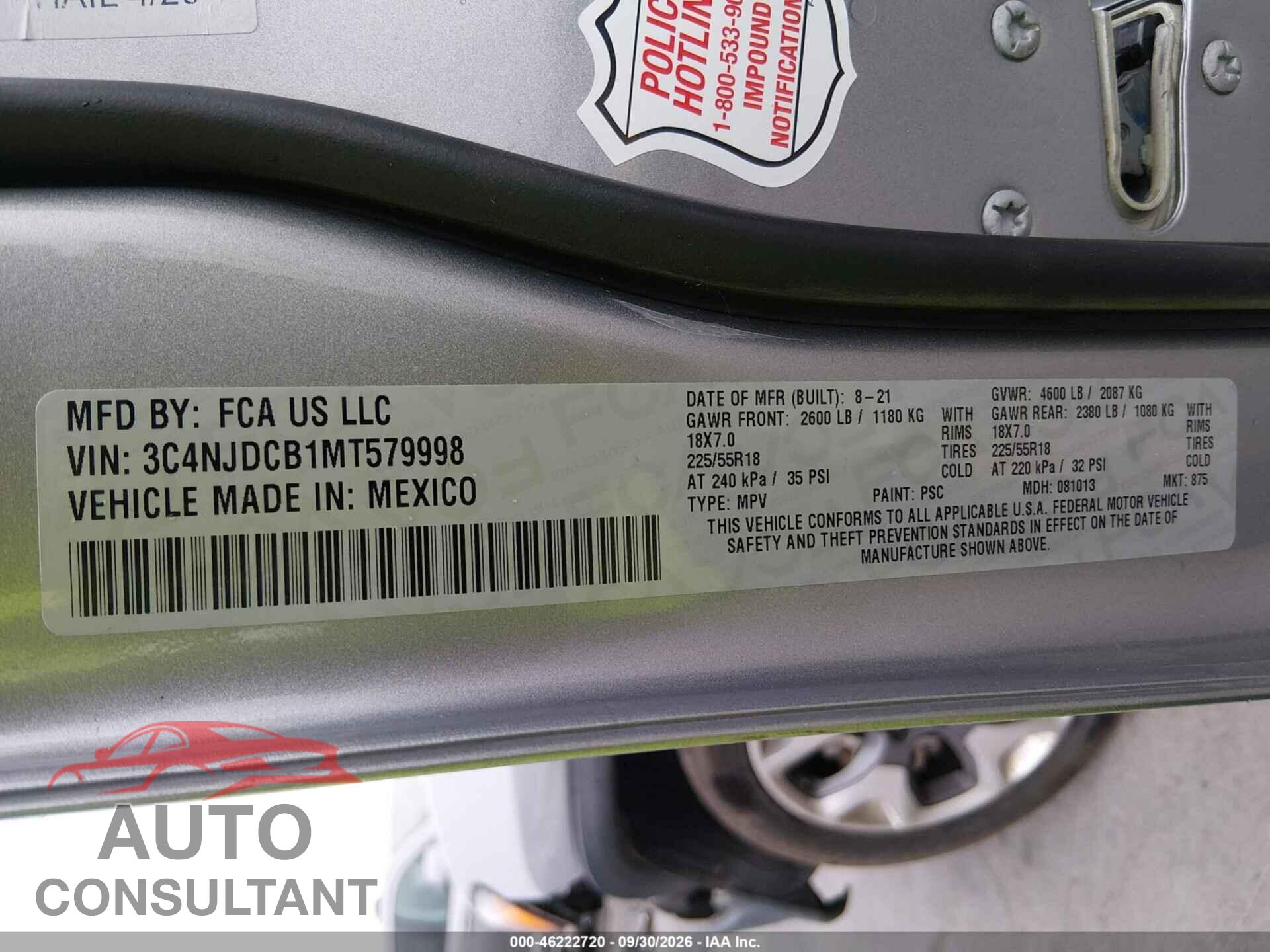 JEEP COMPASS 2021 - 3C4NJDCB1MT579998