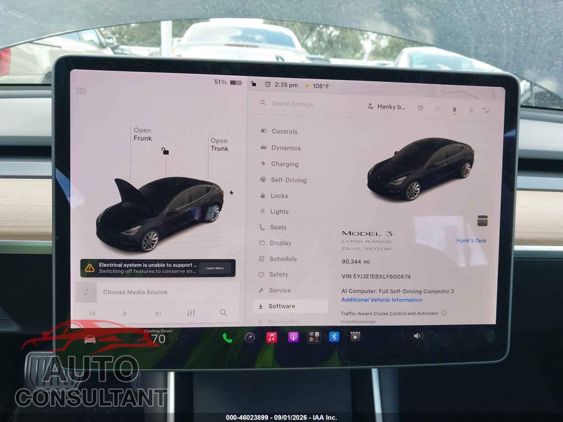 TESLA MODEL 3 2020 - 5YJ3E1EBXLF600674
