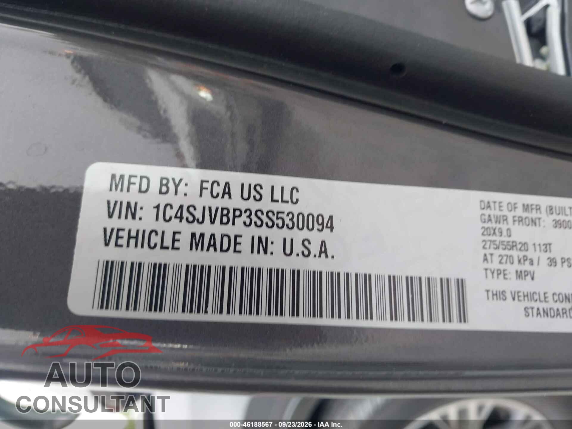 JEEP WAGONEER 2025 - 1C4SJVBP3SS530094