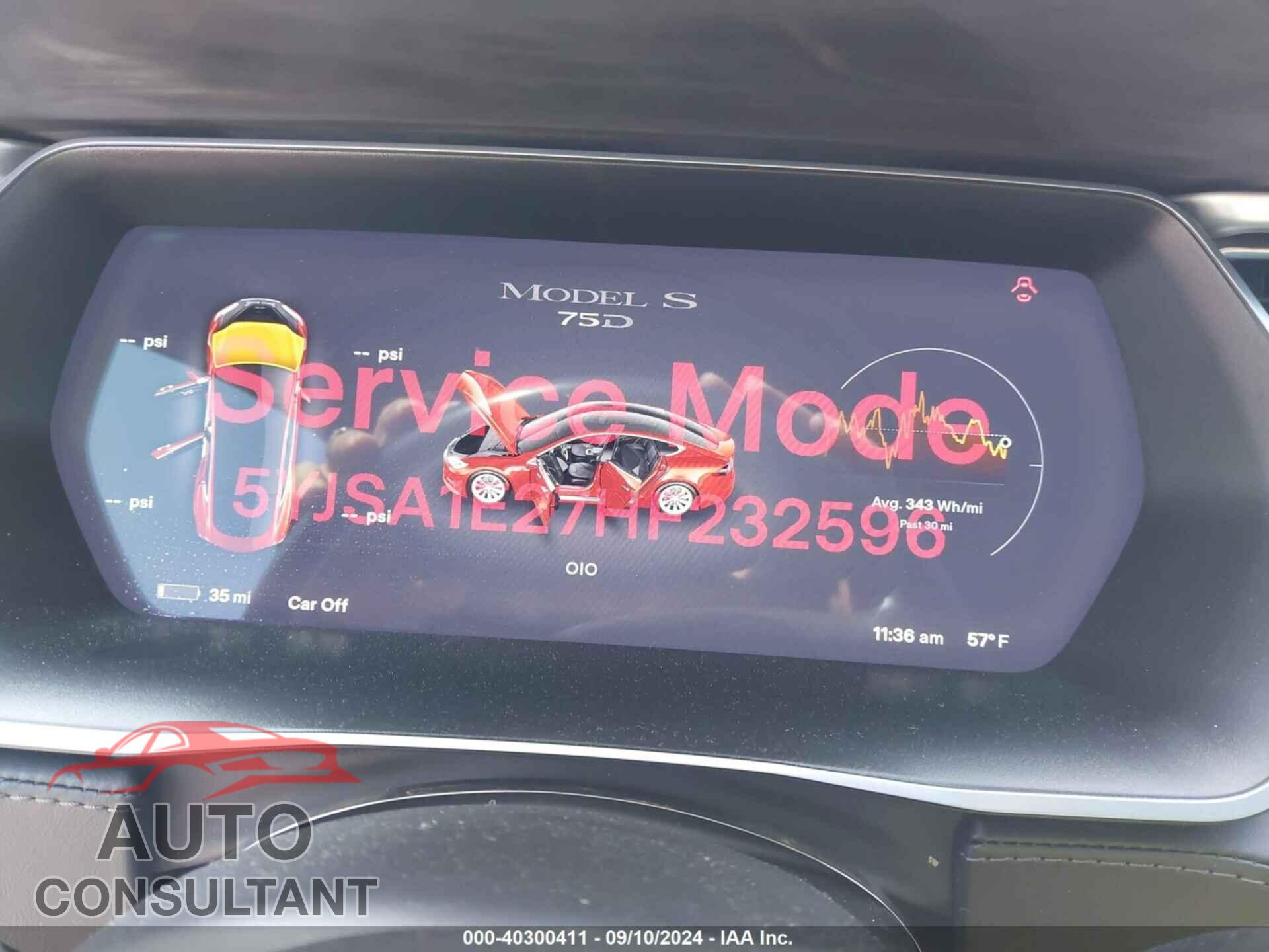 TESLA MODEL S 2017 - 5YJSA1E27HF232596