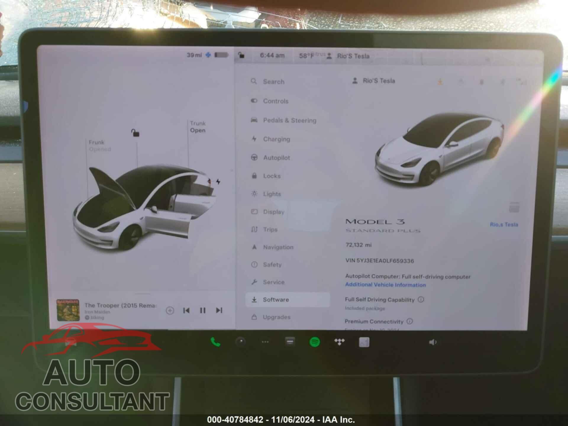 TESLA MODEL 3 2020 - 5YJ3E1EA0LF659336