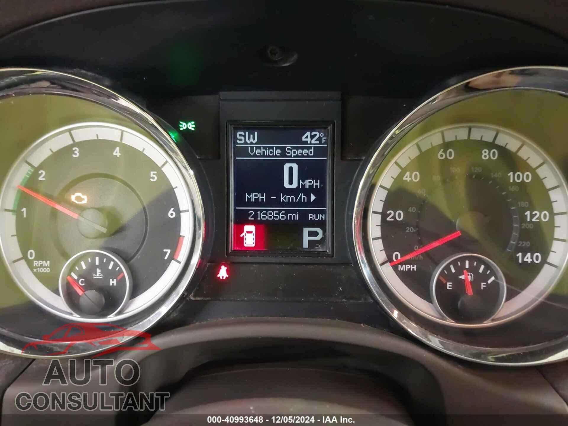 DODGE DURANGO 2012 - 1C4RDJAG5CC195707
