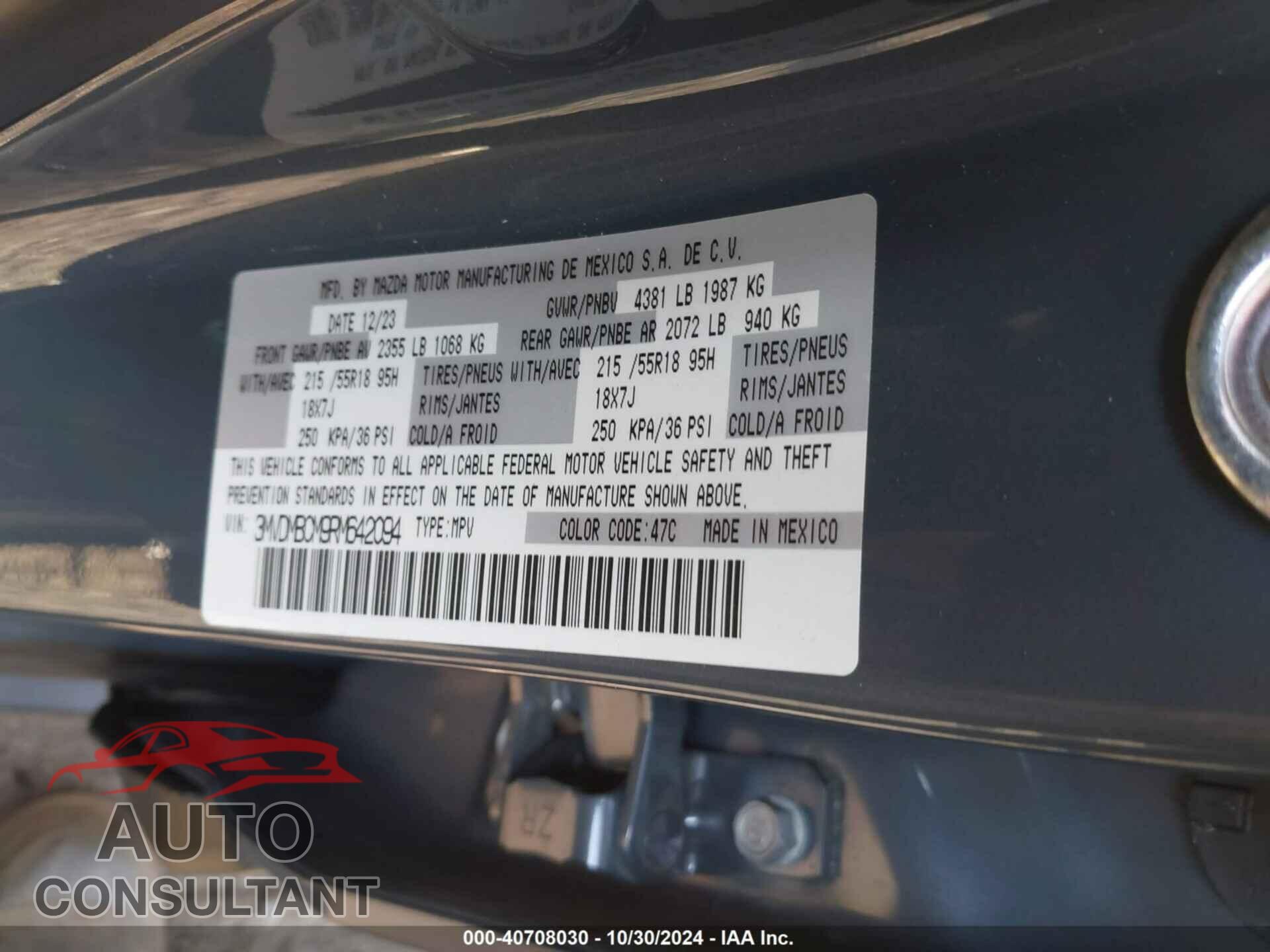 MAZDA CX-30 2024 - 3MVDMBCM9RM642094