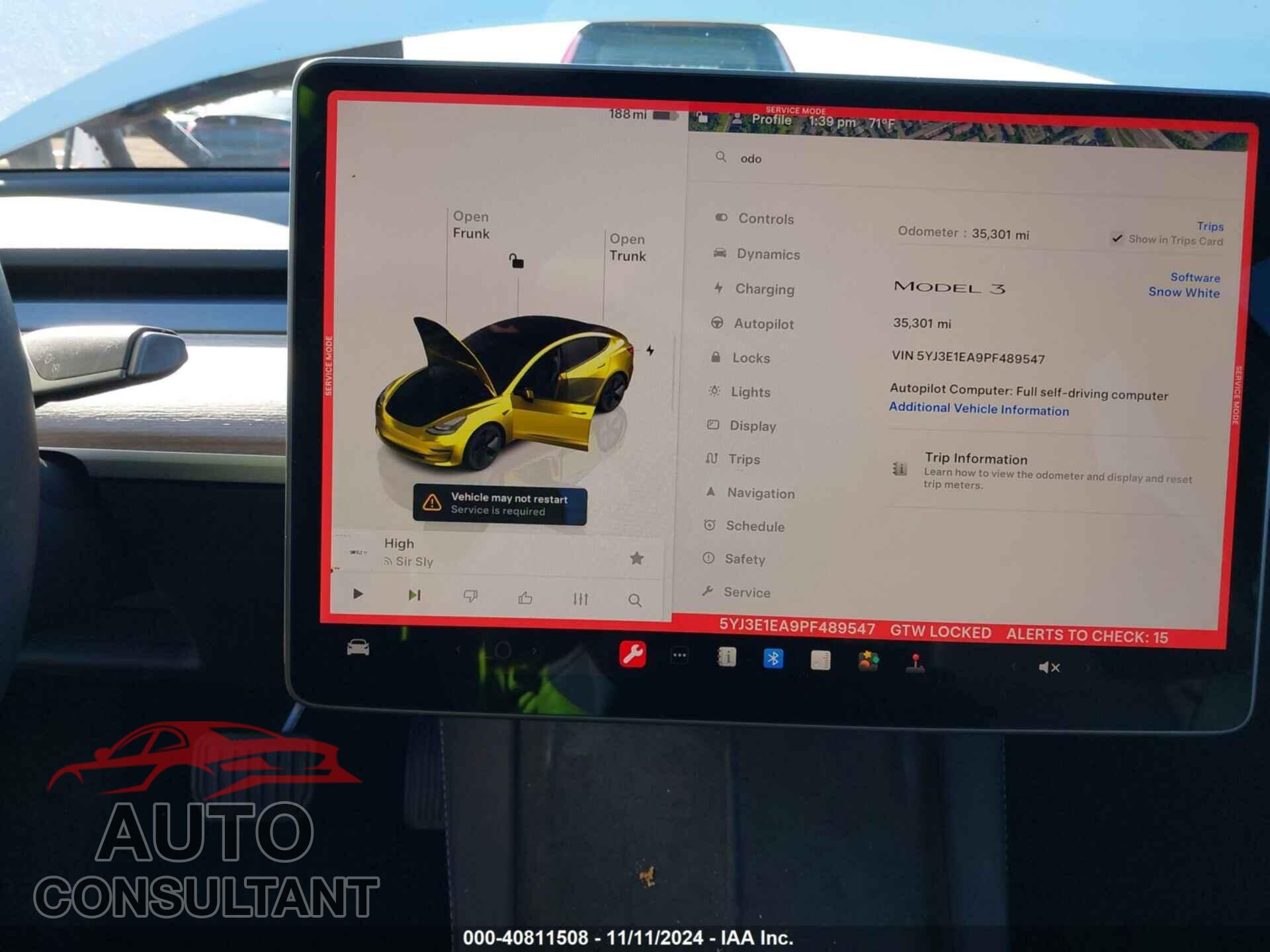 TESLA MODEL 3 2023 - 5YJ3E1EA9PF489547