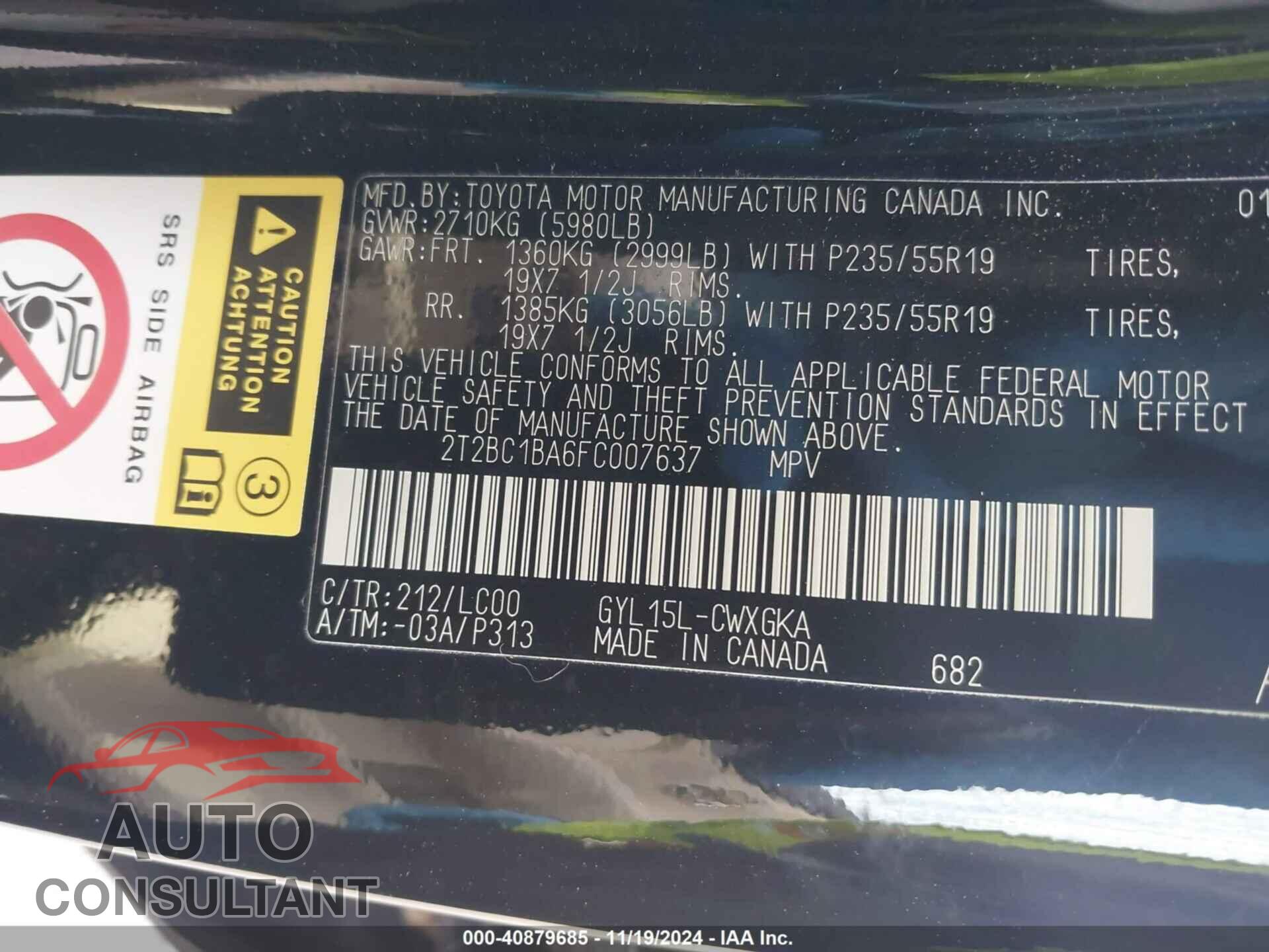 LEXUS RX 450H 2015 - 2T2BC1BA6FC007637