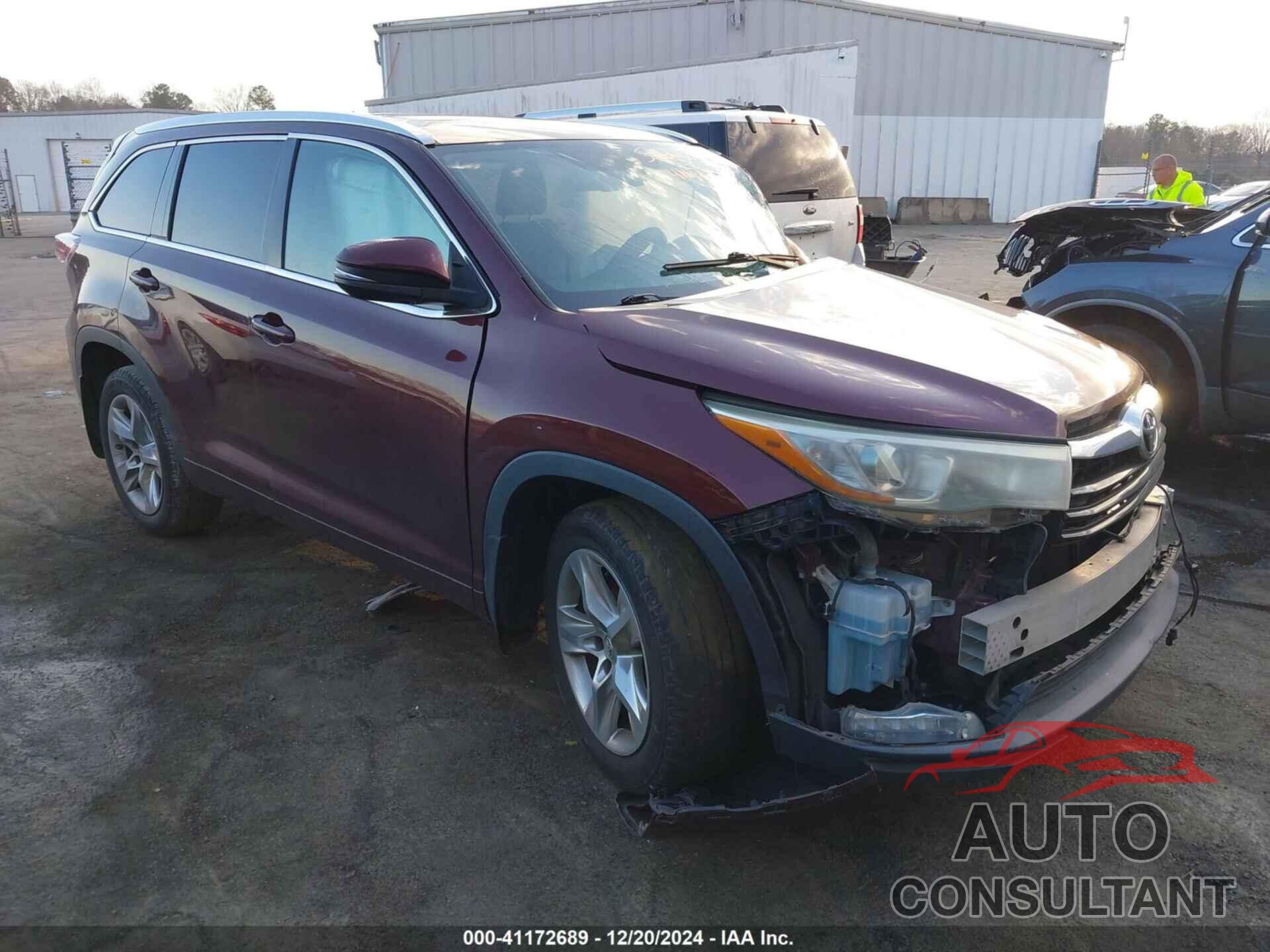 TOYOTA HIGHLANDER 2015 - 5TDDKRFH0FS099437