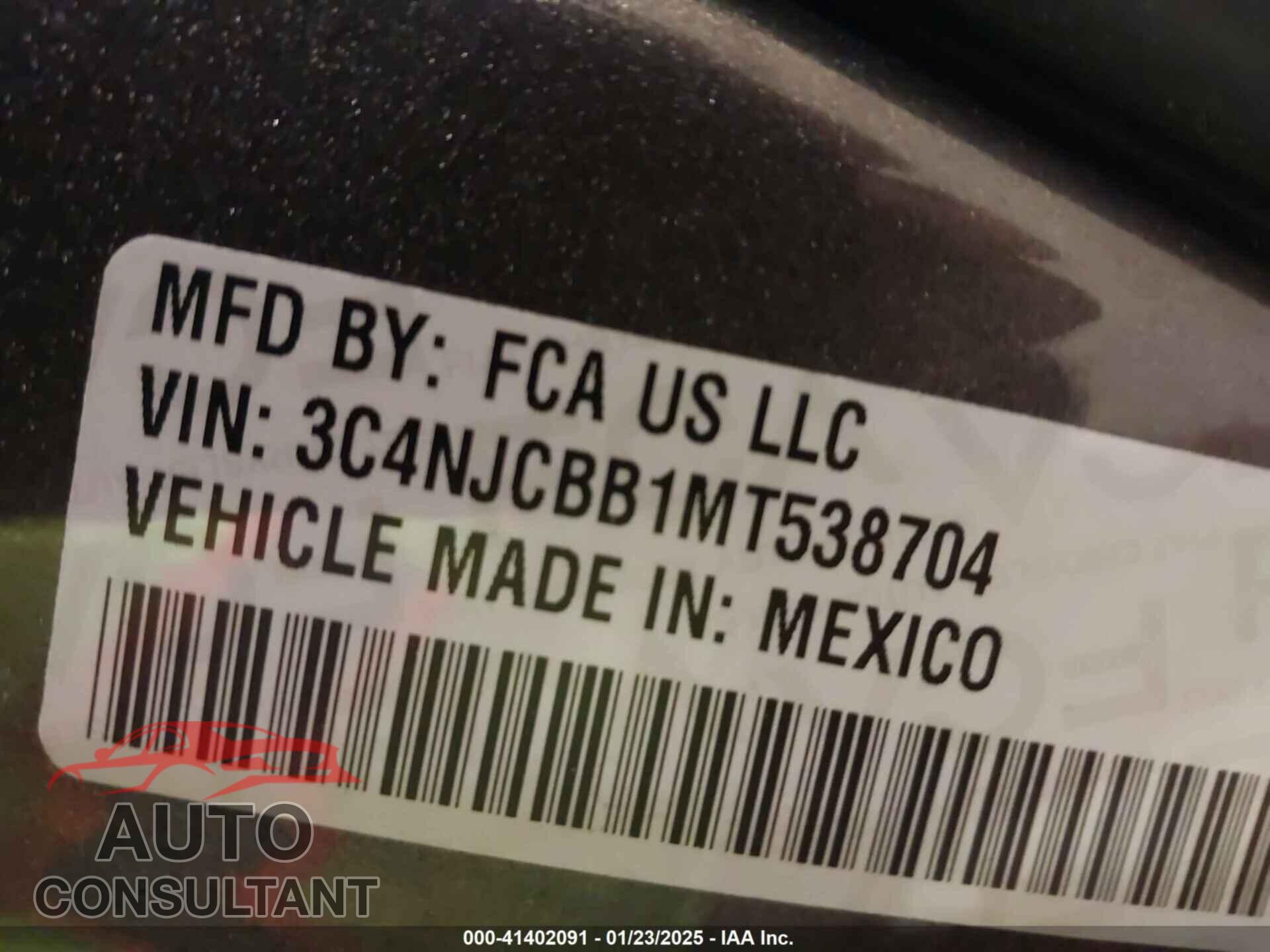 JEEP COMPASS 2021 - 3C4NJCBB1MT538704