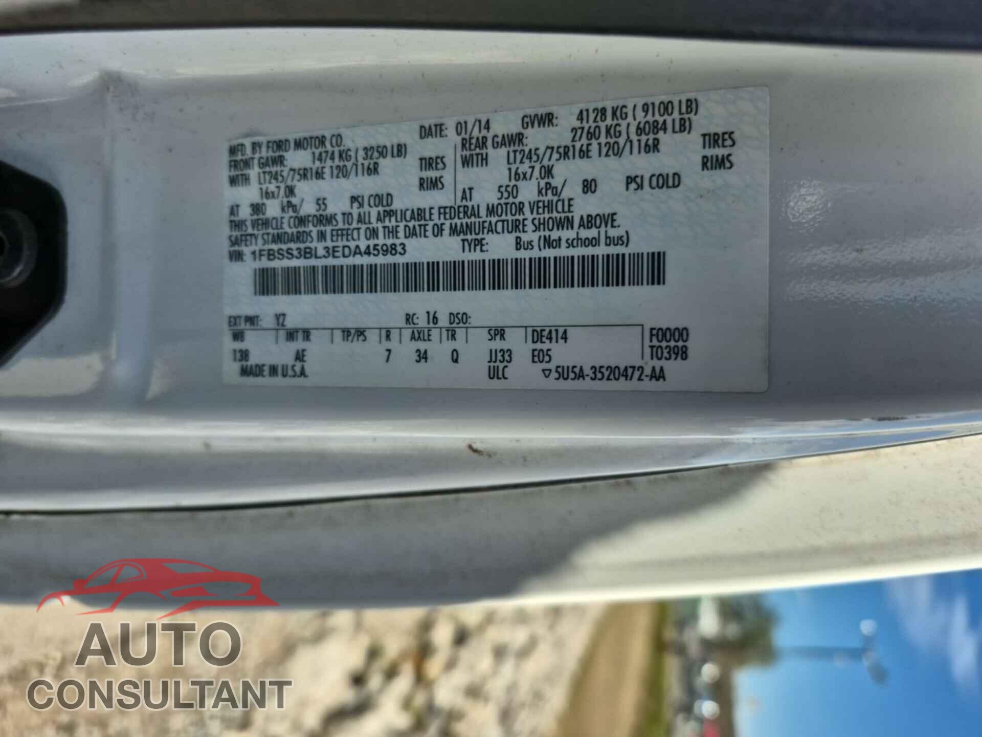FORD ECONOLINE 2014 - 1FBSS3BL3EDA45983