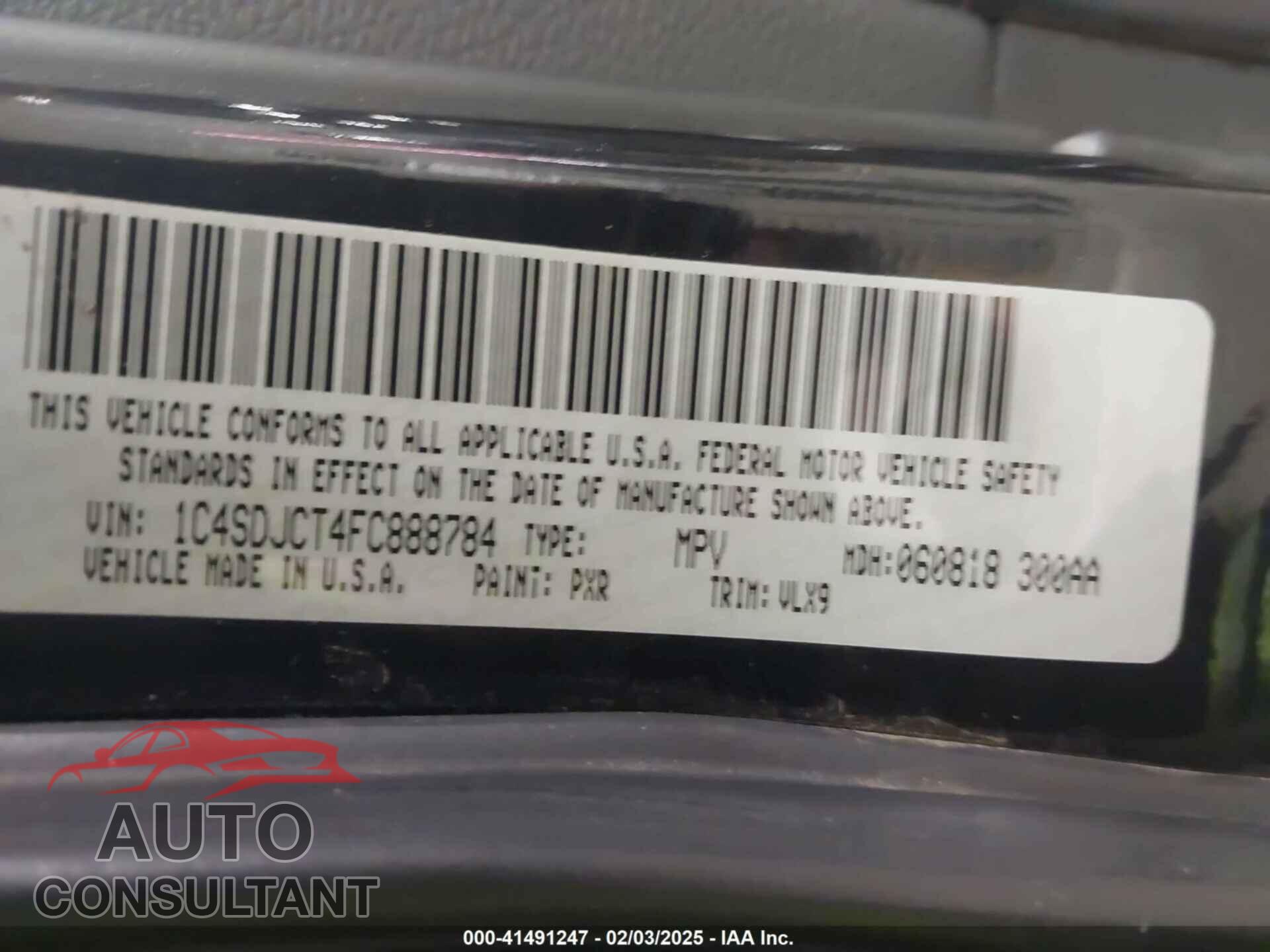 DODGE DURANGO 2015 - 1C4SDJCT4FC888784