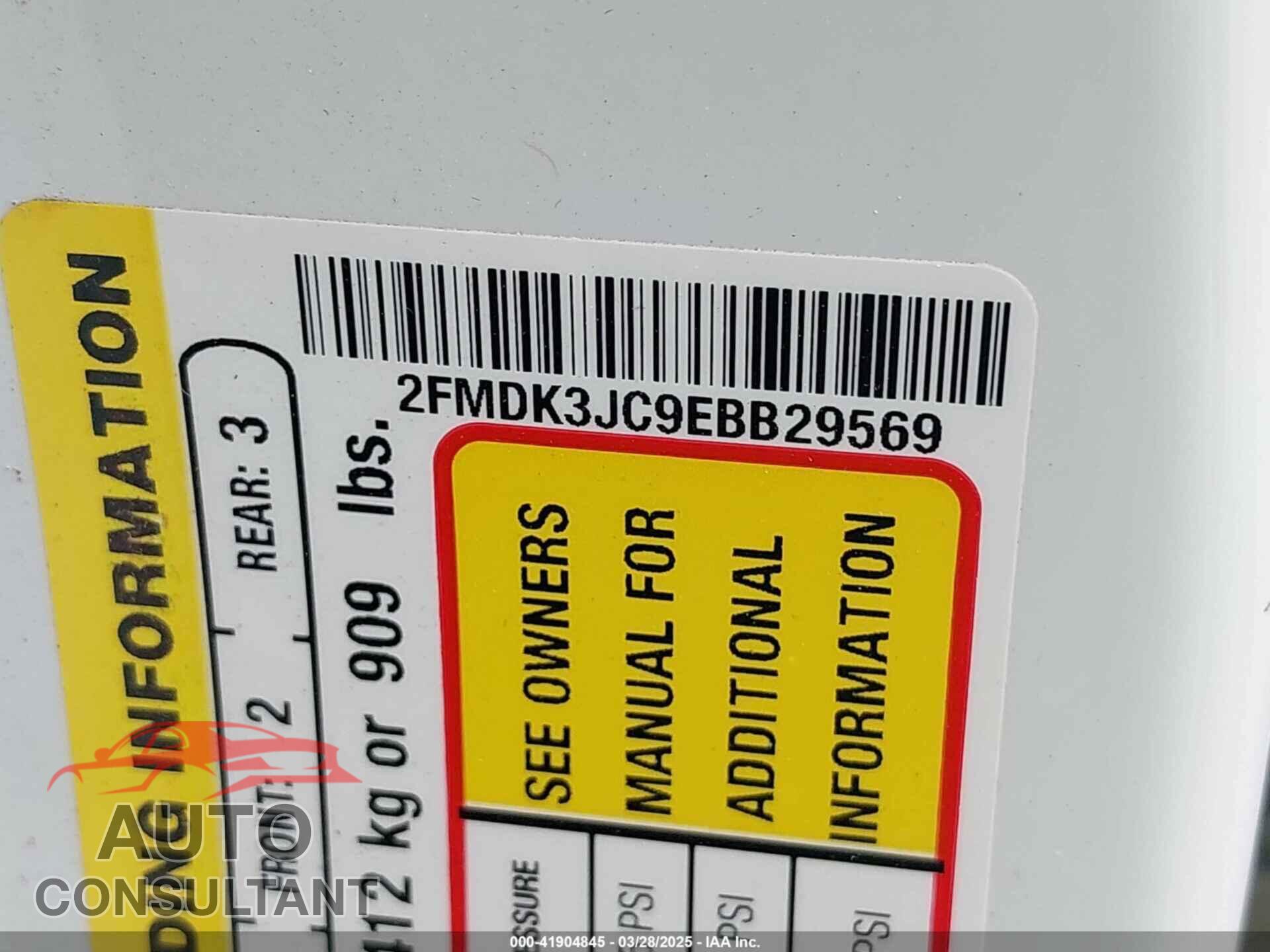 FORD EDGE 2014 - 2FMDK3JC9EBB29569