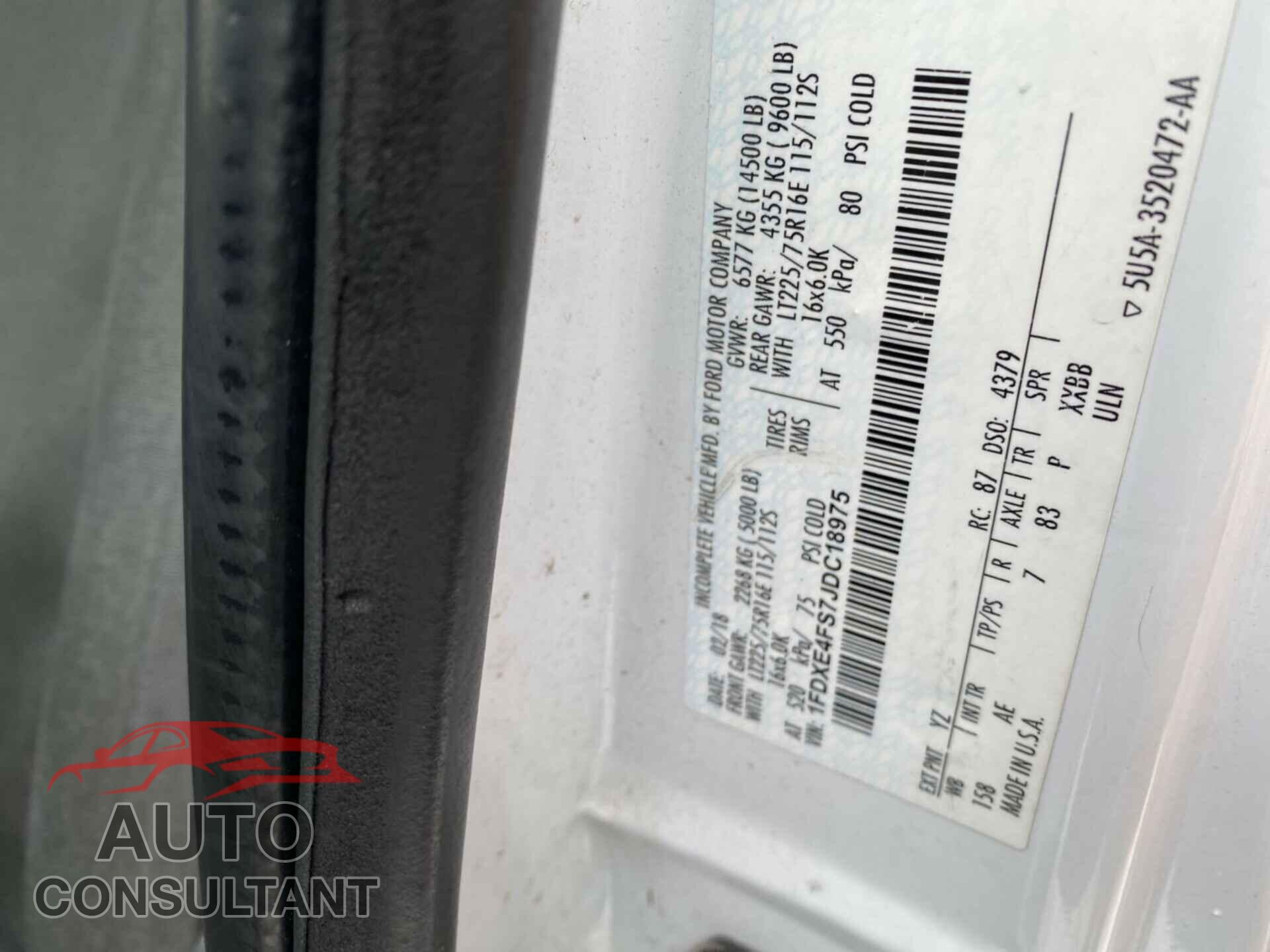 FORD ECONOLINE 2018 - 1FDXE4FS7JDC18975