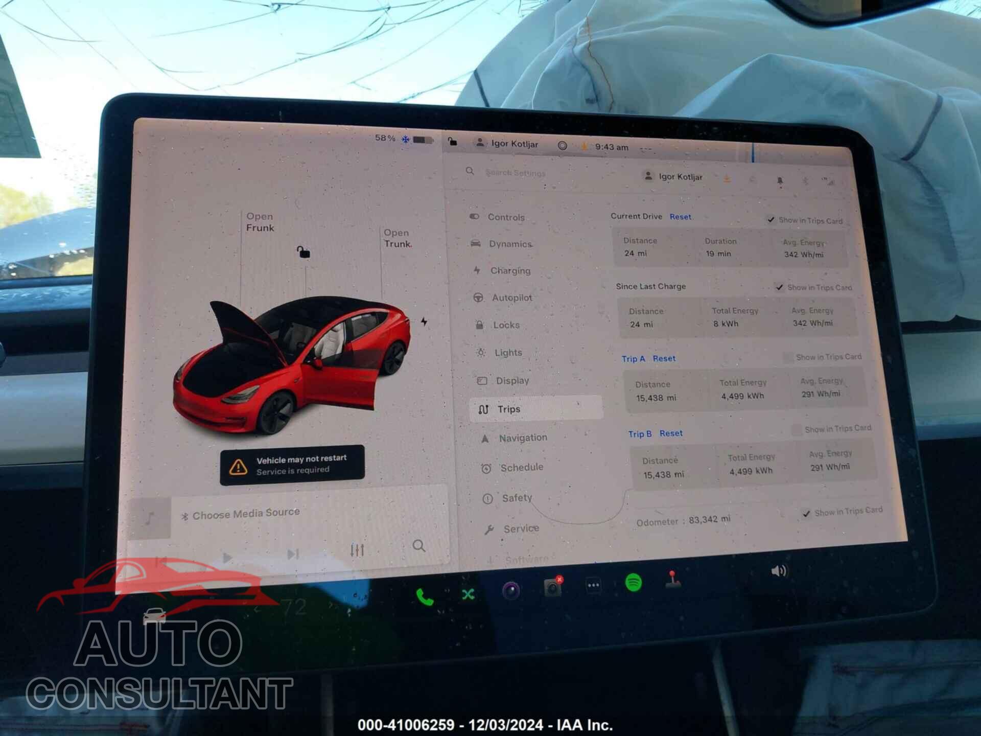 TESLA MODEL 3 2019 - 5YJ3E1EA7KF312441