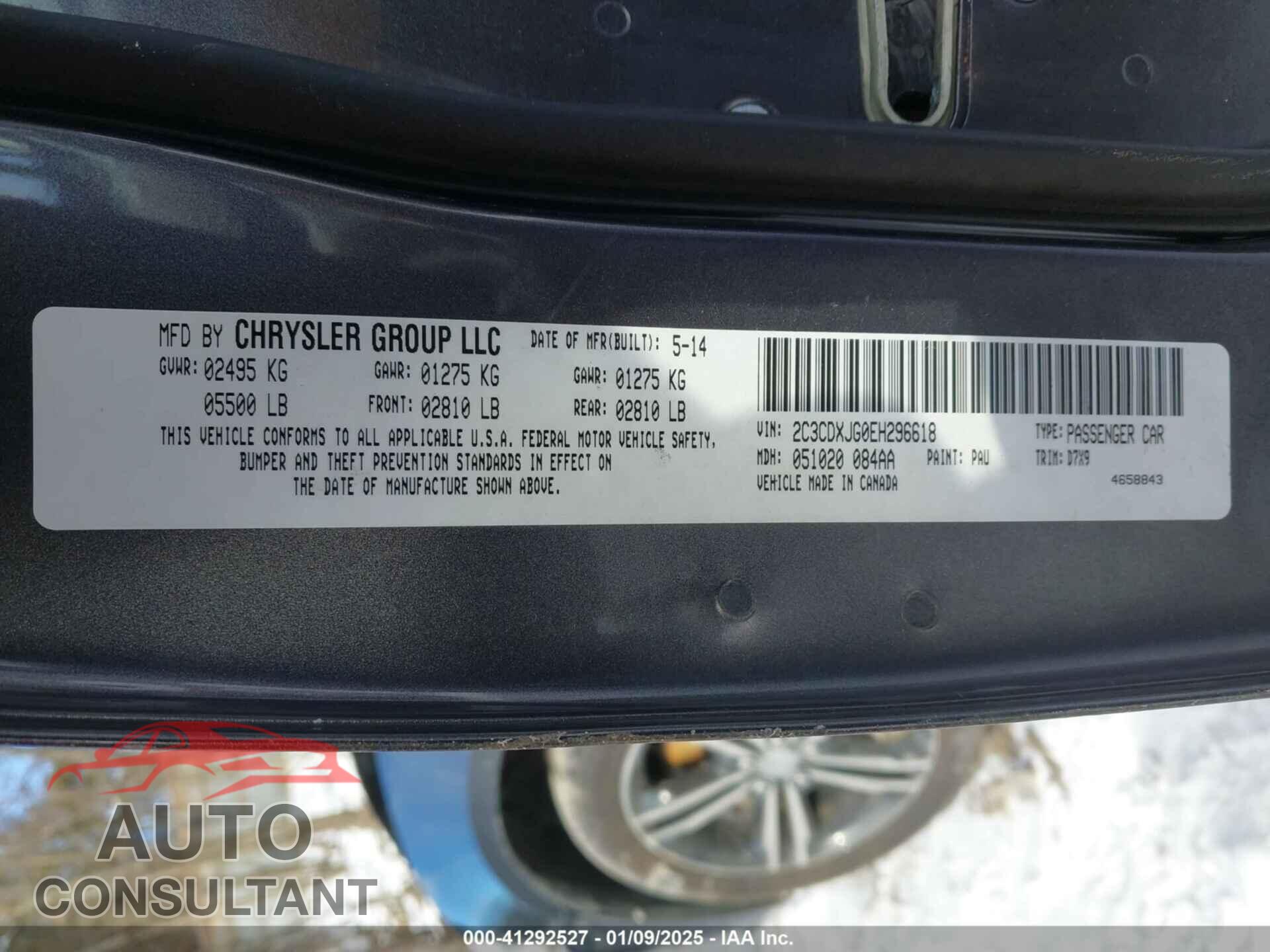 DODGE CHARGER 2014 - 2C3CDXJG0EH296618