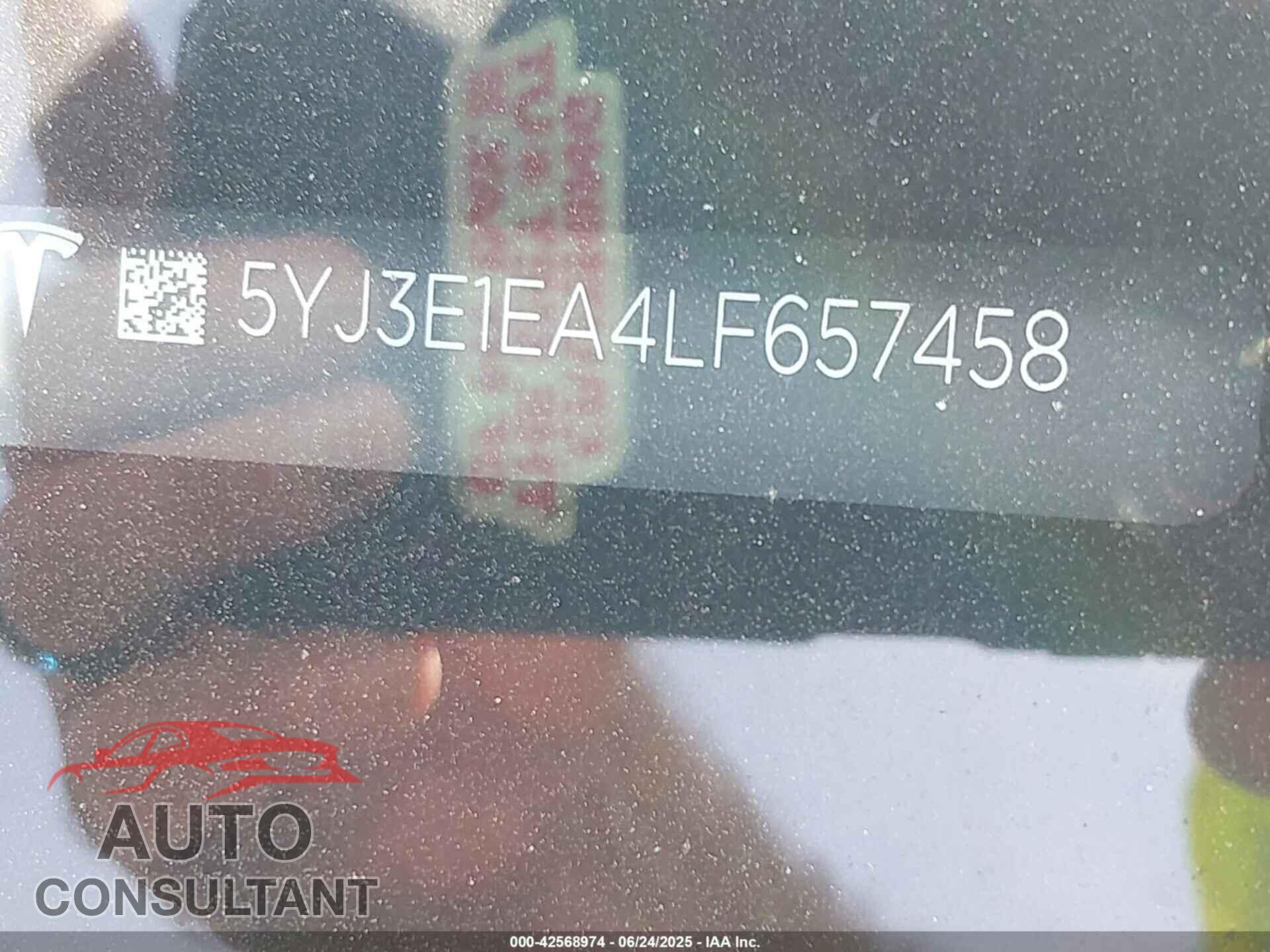 TESLA MODEL 3 2020 - 5YJ3E1EA4LF657458