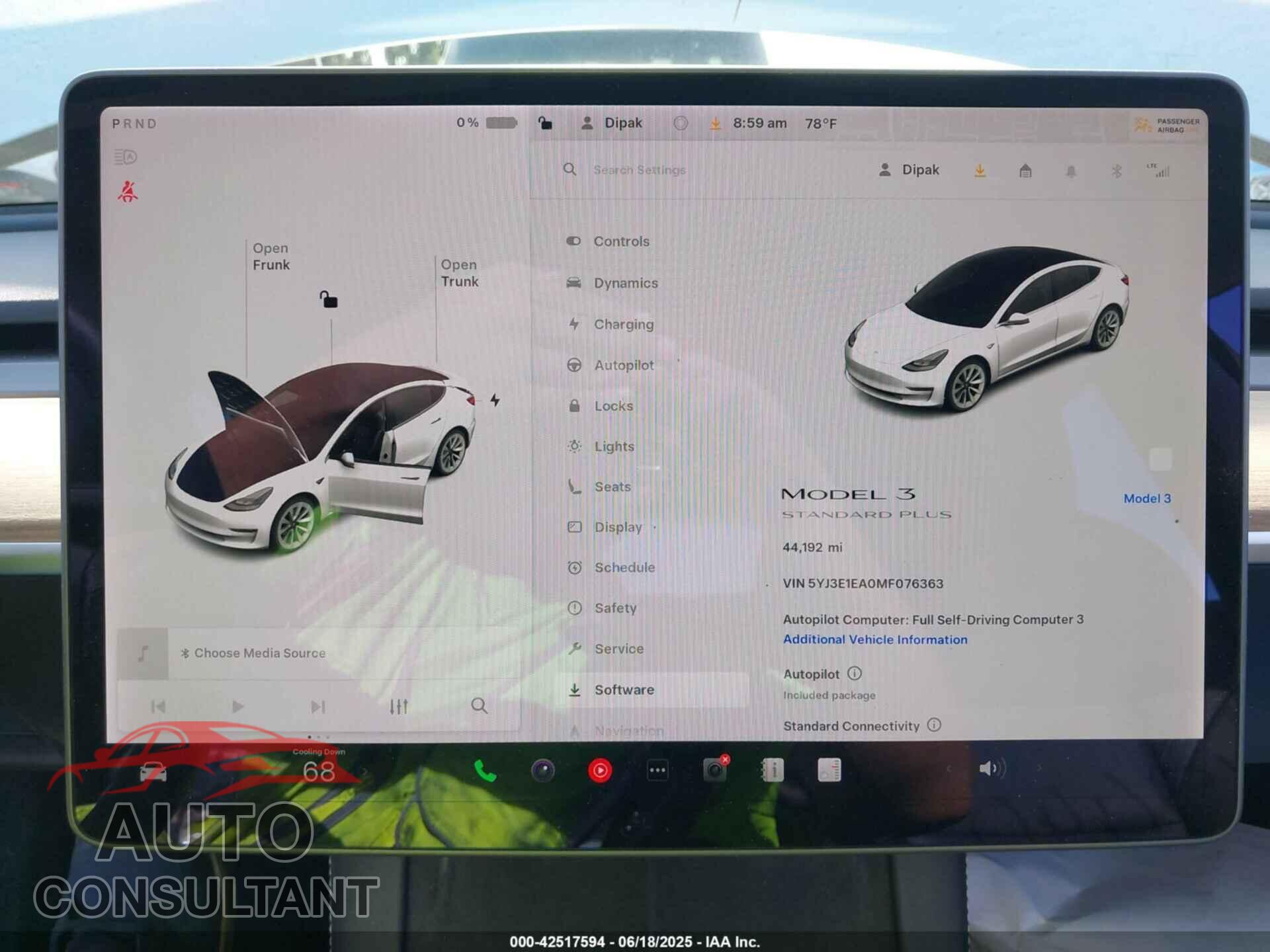 TESLA MODEL 3 2021 - 5YJ3E1EA0MF076363