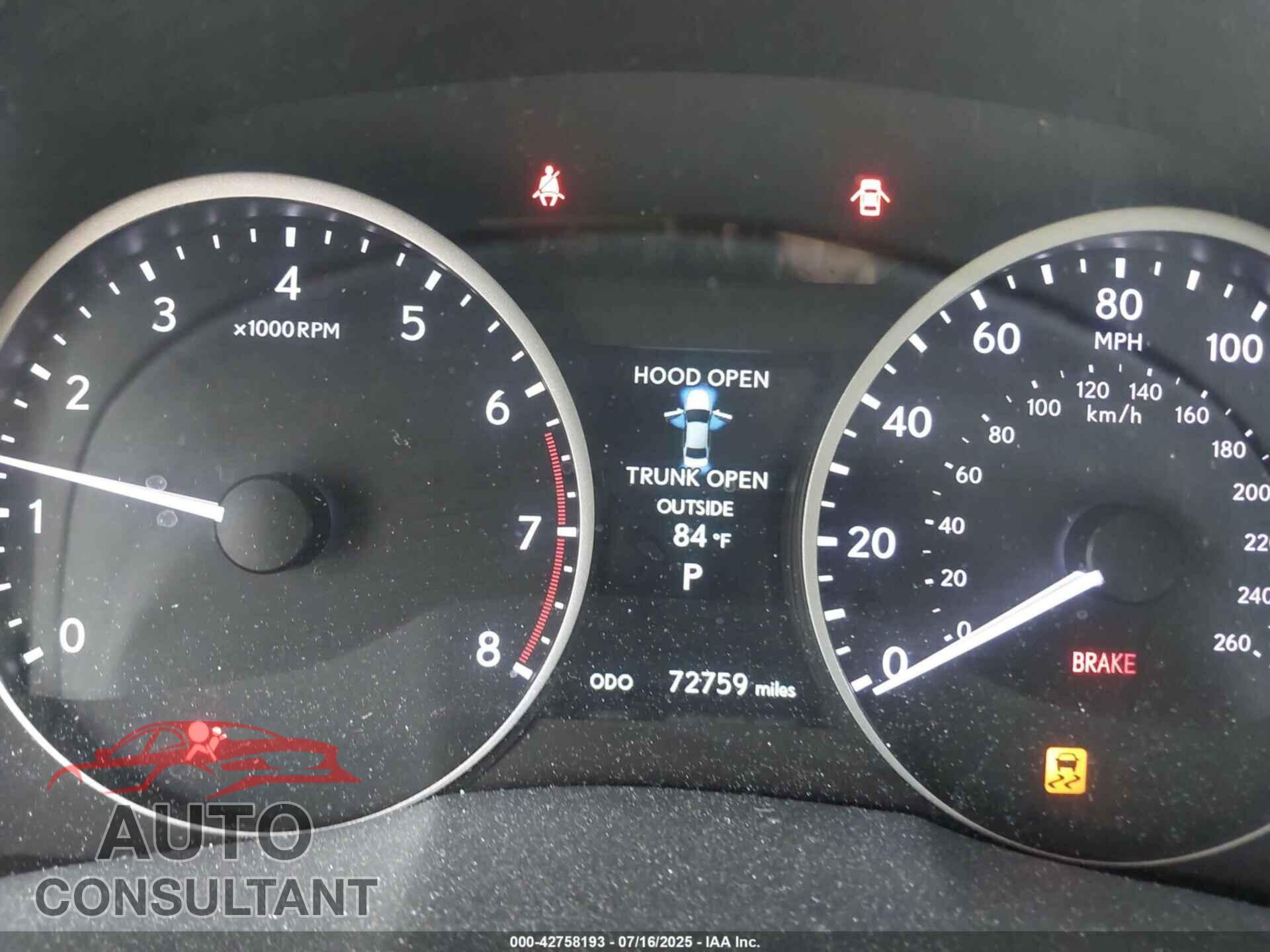 LEXUS ES 350 2013 - JTHBK1GG0D2000603