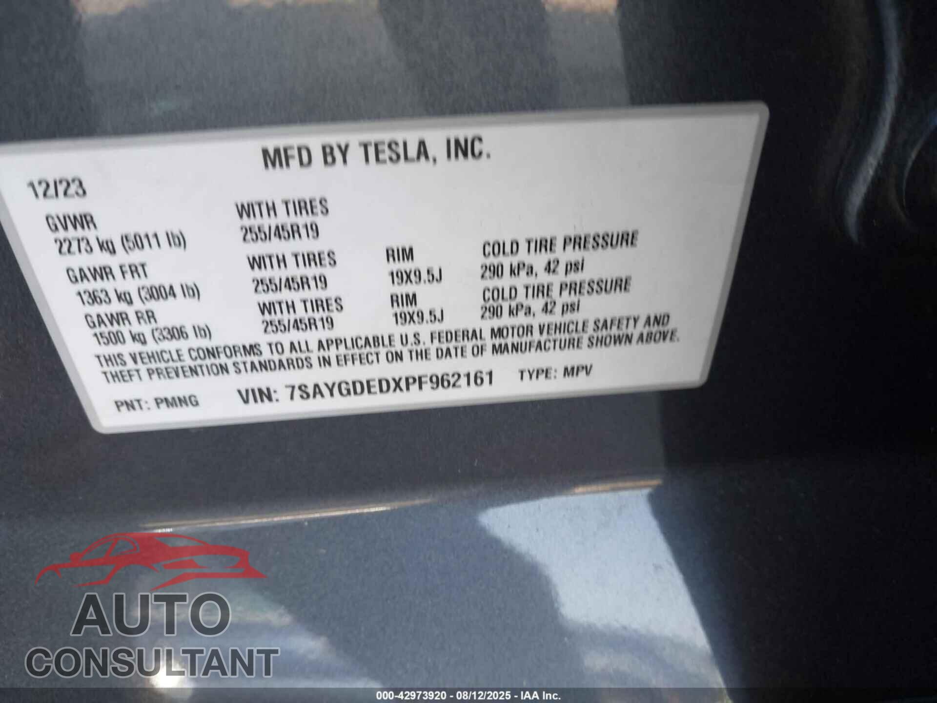 TESLA MODEL Y 2023 - 7SAYGDEDXPF962161