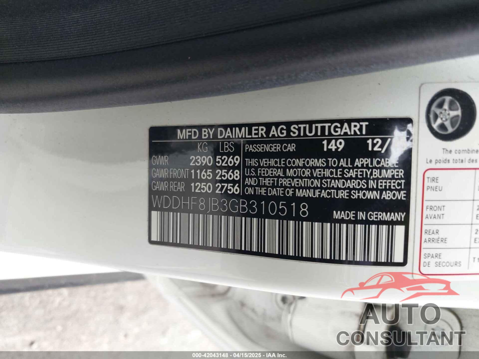 MERCEDES-BENZ E 350 2016 - WDDHF8JB3GB310518