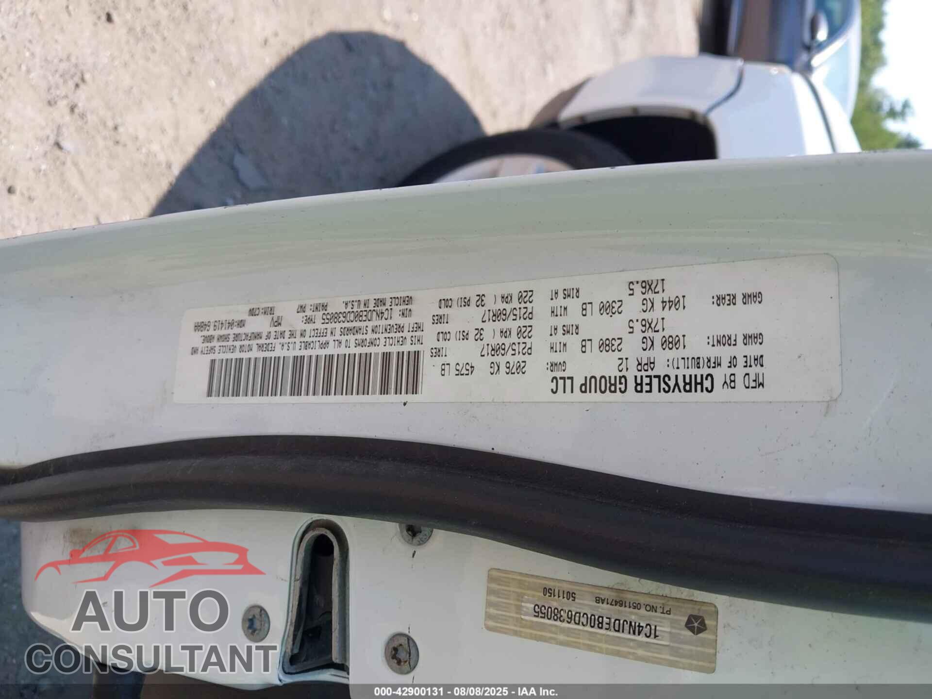 JEEP COMPASS 2012 - 1C4NJDEB0CD638055