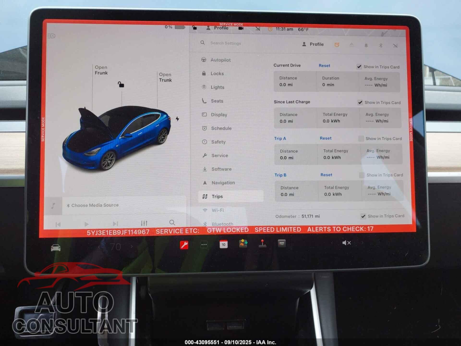 TESLA MODEL 3 2018 - 5YJ3E1EB9JF114967