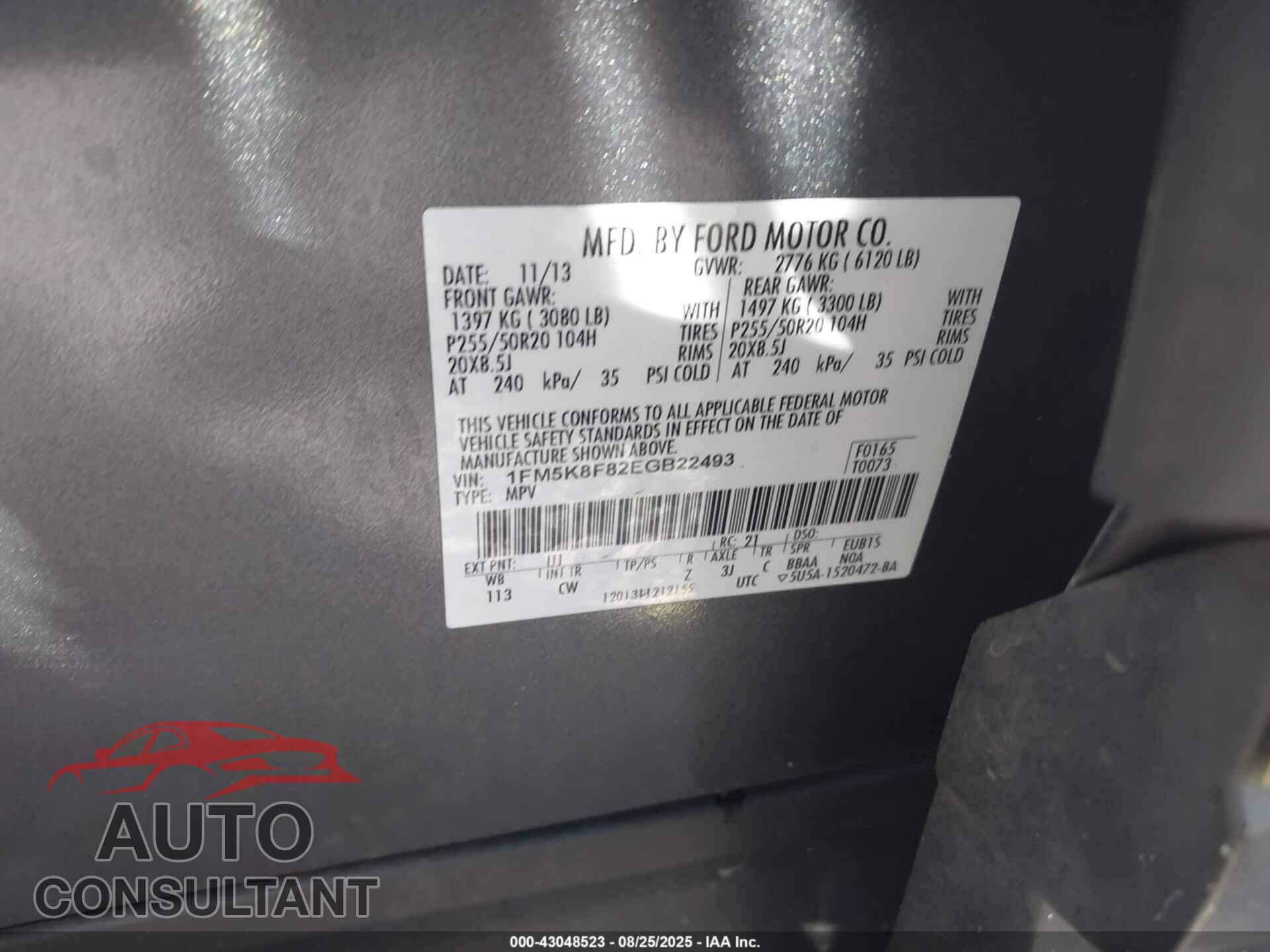 FORD EXPLORER 2014 - 1FM5K8F82EGB22493