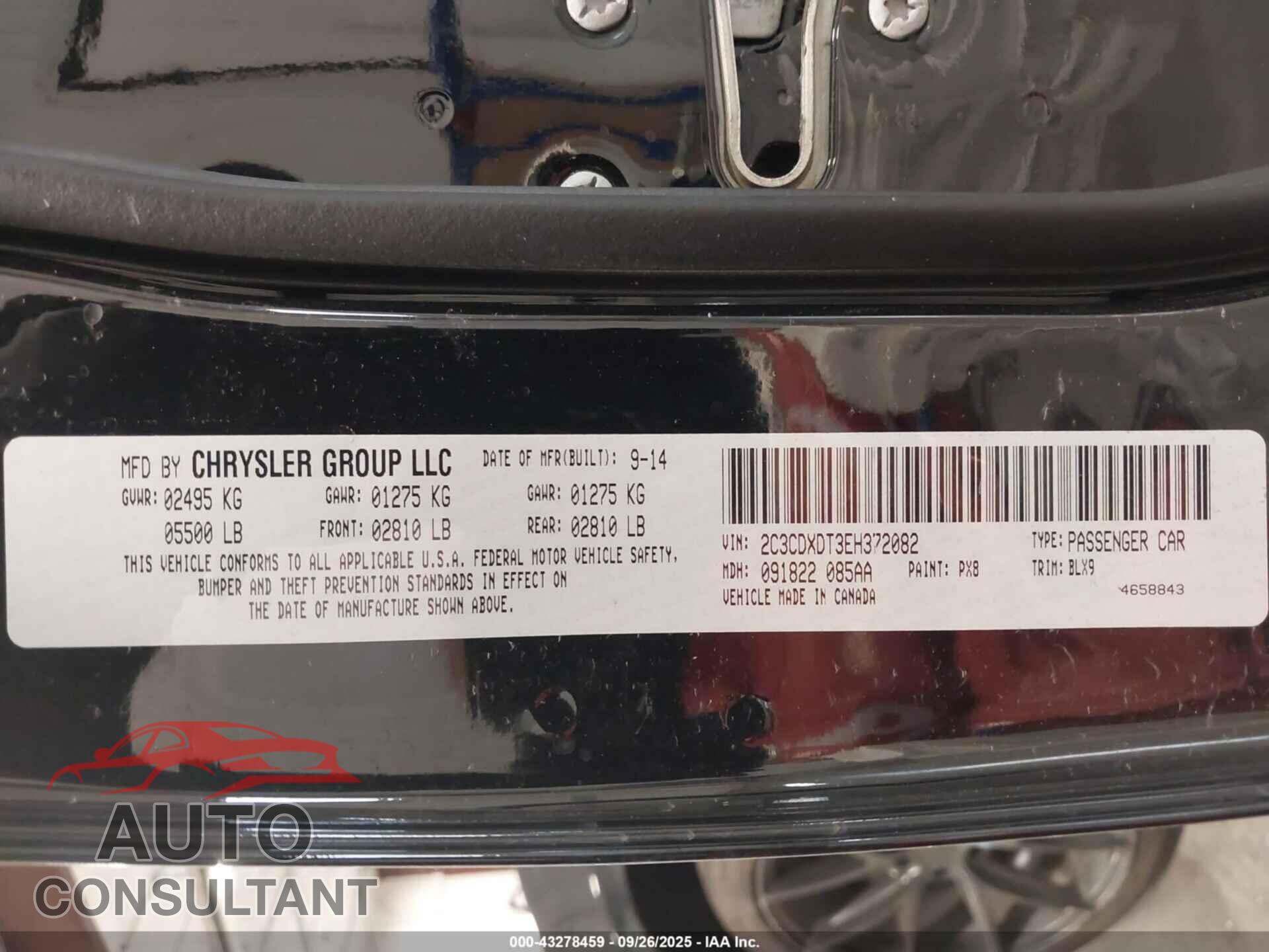 DODGE CHARGER 2014 - 2C3CDXDT3EH372082