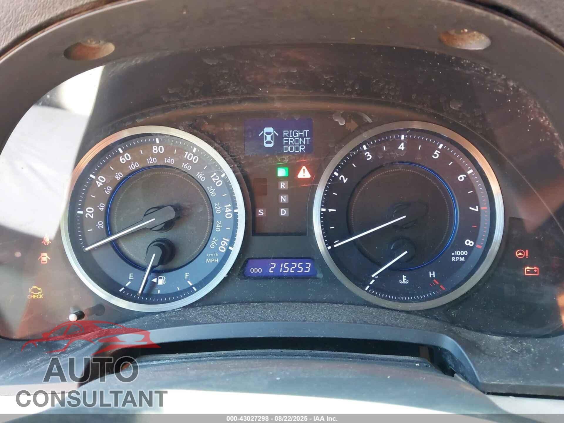 LEXUS IS 250 2012 - JTHCF5C27C5056495