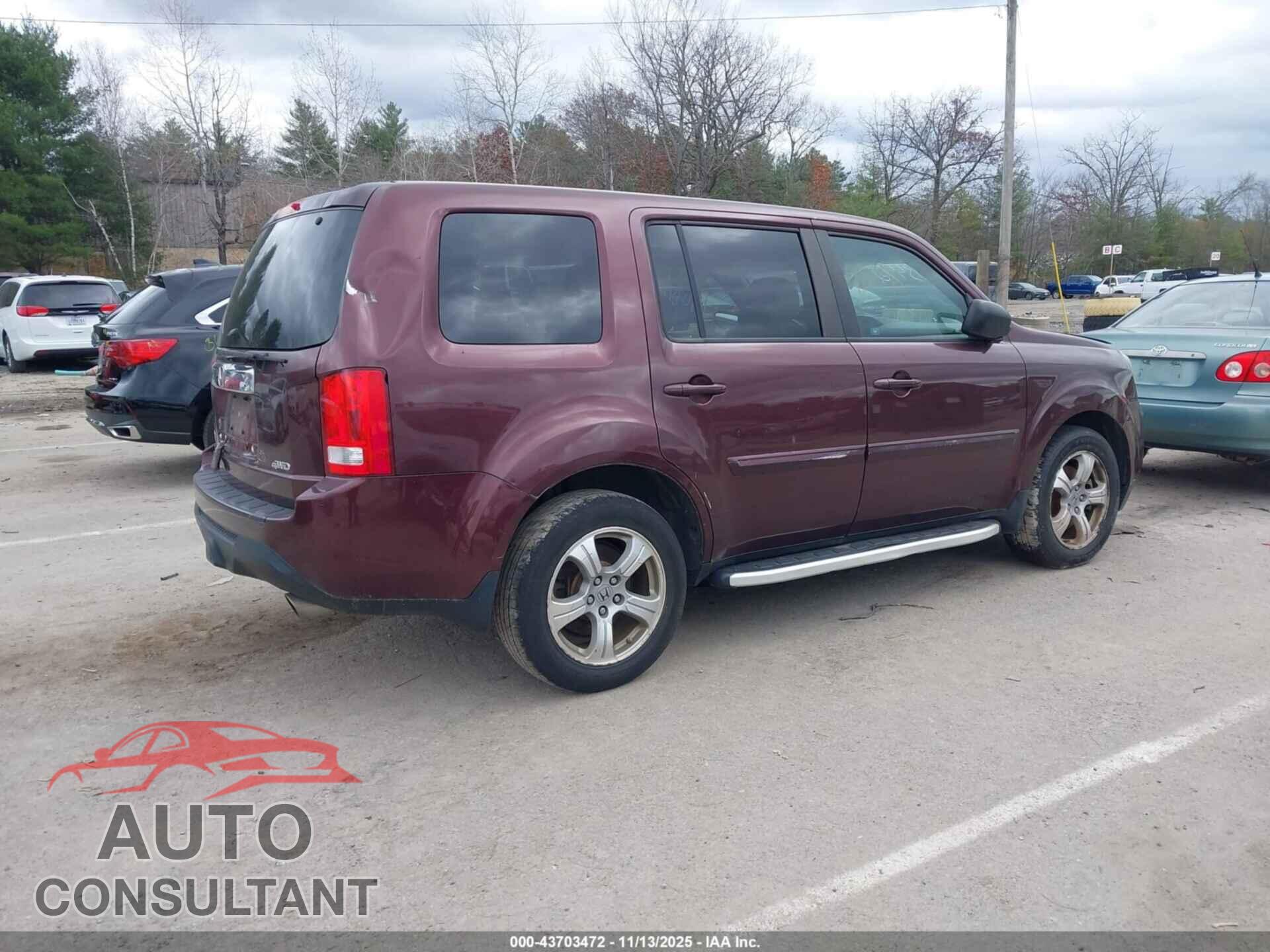 HONDA PILOT 2012 - 5FNYF4H61CB074437