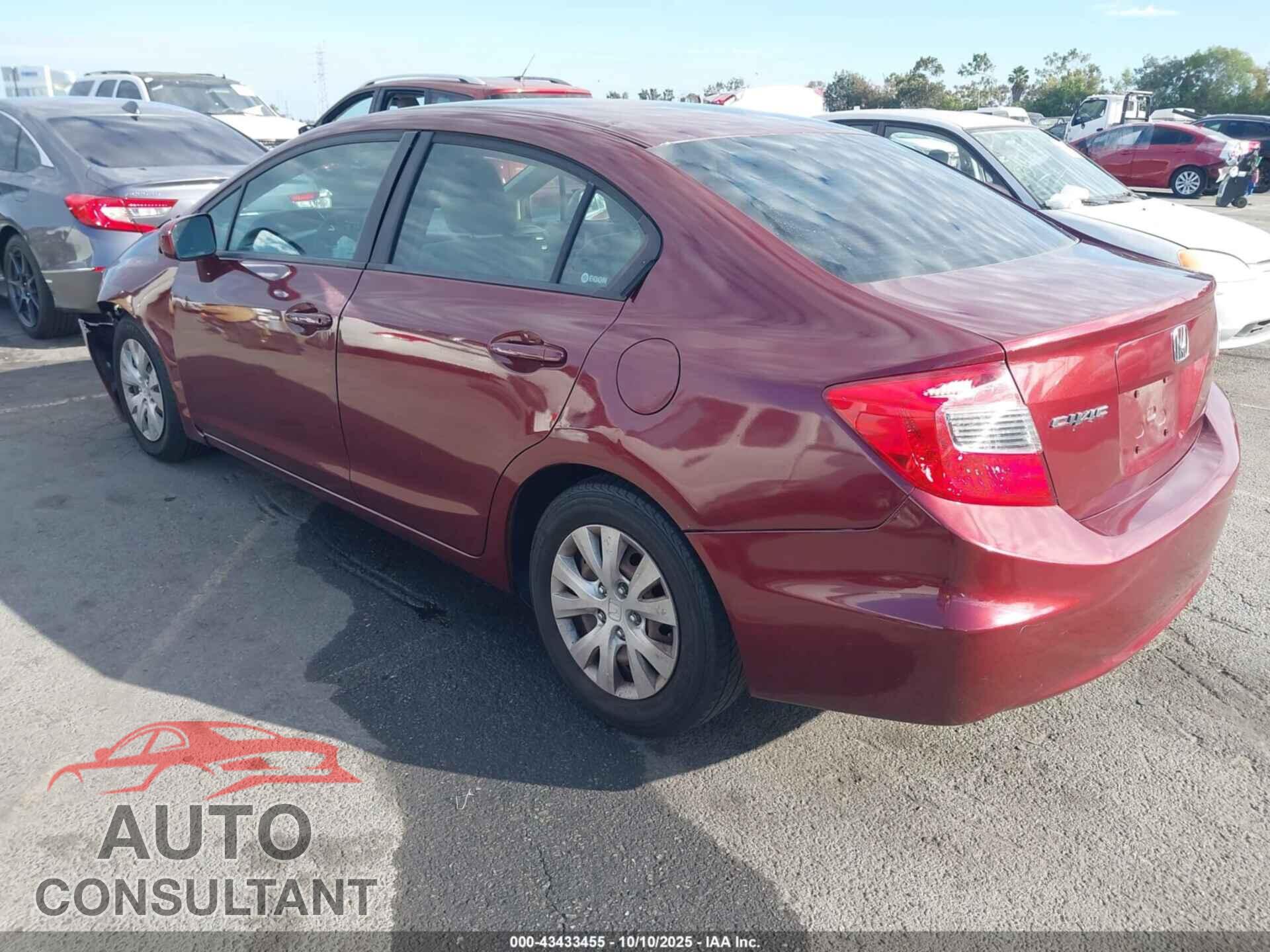 HONDA CIVIC 2012 - 19XFB2F59CE368286