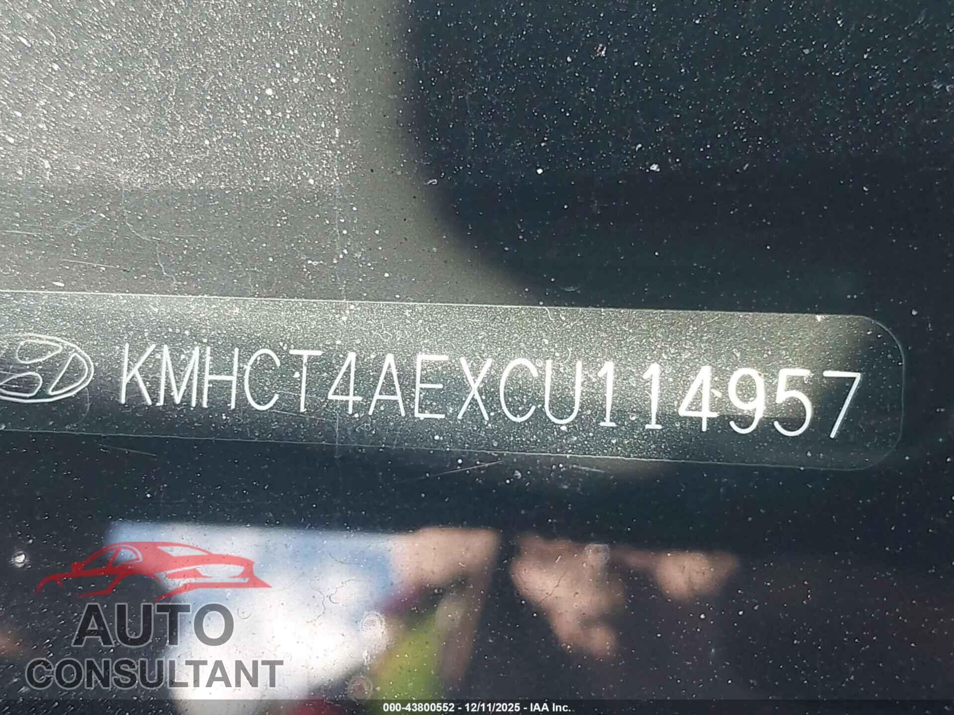 HYUNDAI ACCENT 2012 - KMHCT4AEXCU114957