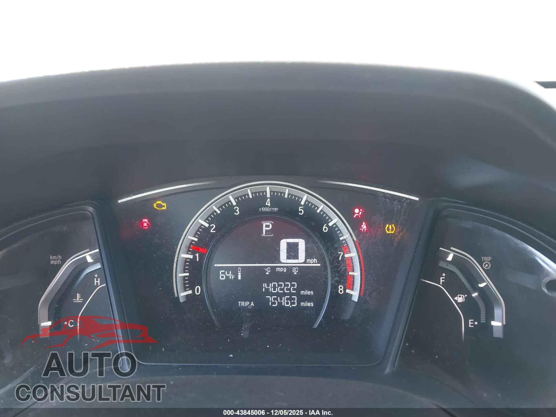 HONDA CIVIC 2016 - 19XFC2F54GE086575