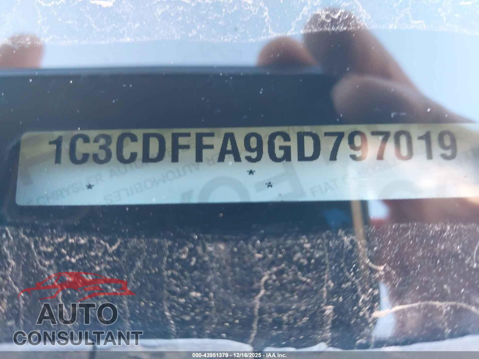 DODGE DART 2016 - 1C3CDFFA9GD797019