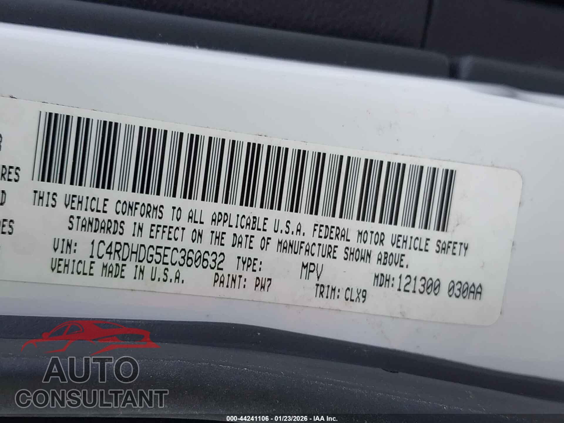 DODGE DURANGO 2014 - 1C4RDHDG5EC360632